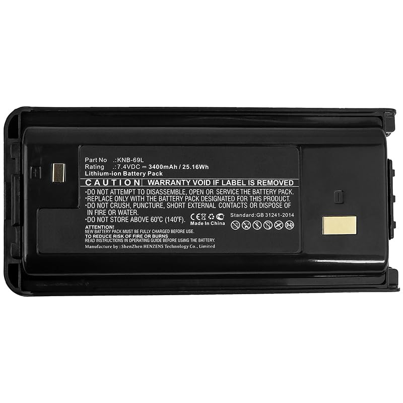 Synergy Digital 2-Way Radio Battery for Kenwood TK-D240 - High Capacity 3400mAh Li-ion Replacement (7.4V, Compatible with KNB-69L) - Perfect for Security, Construction & Outdoor Communication