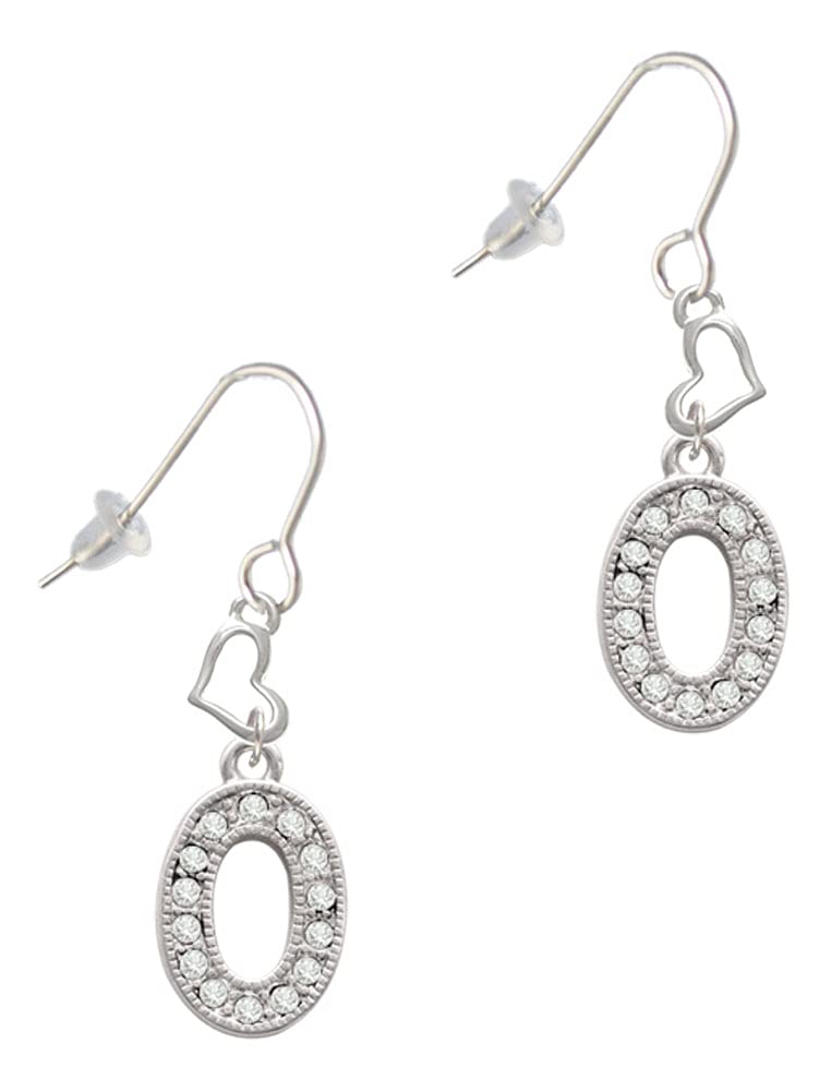 Silver Crystal Initial Heart Earrings - Elegant French Jewelry for Gifts & Parties