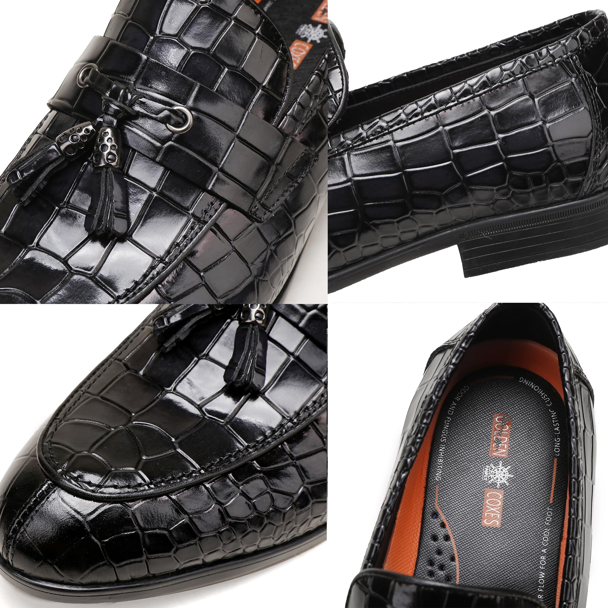 Premium Men's Leather Tassel Loafers - Luxury Slip-On Penny Loafers for Wedding, Party & Formal Occasions - Comfortable Dress Shoes for Business, Cocktail Events & Special Celebrations