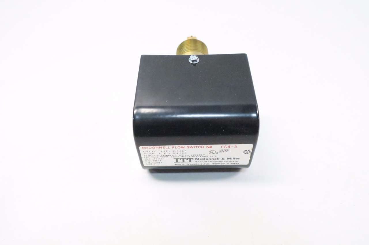 McDonnell & Miller ITT FS4-3 114400 Liquid Flow Switch 115/230V AC (D539892) - Ideal for HVAC Systems, Water Treatment & Industrial Applications