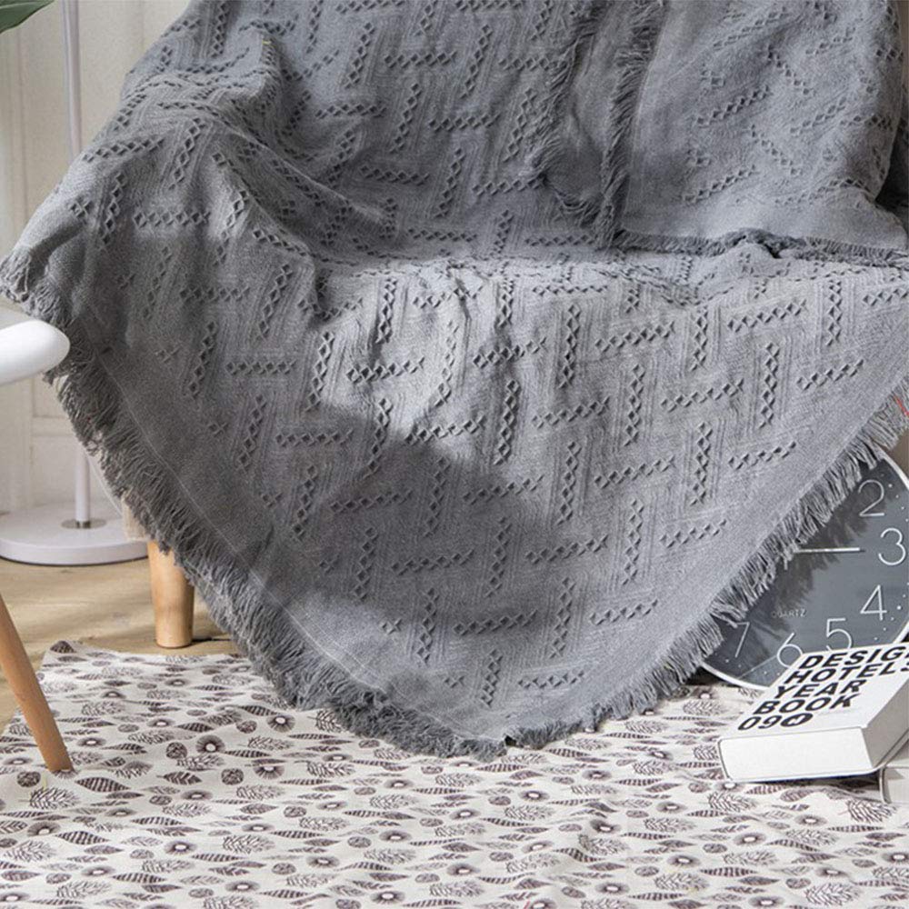 SVIO-SOFACOVER Handwoven Fringed Sofa Blanket - 90