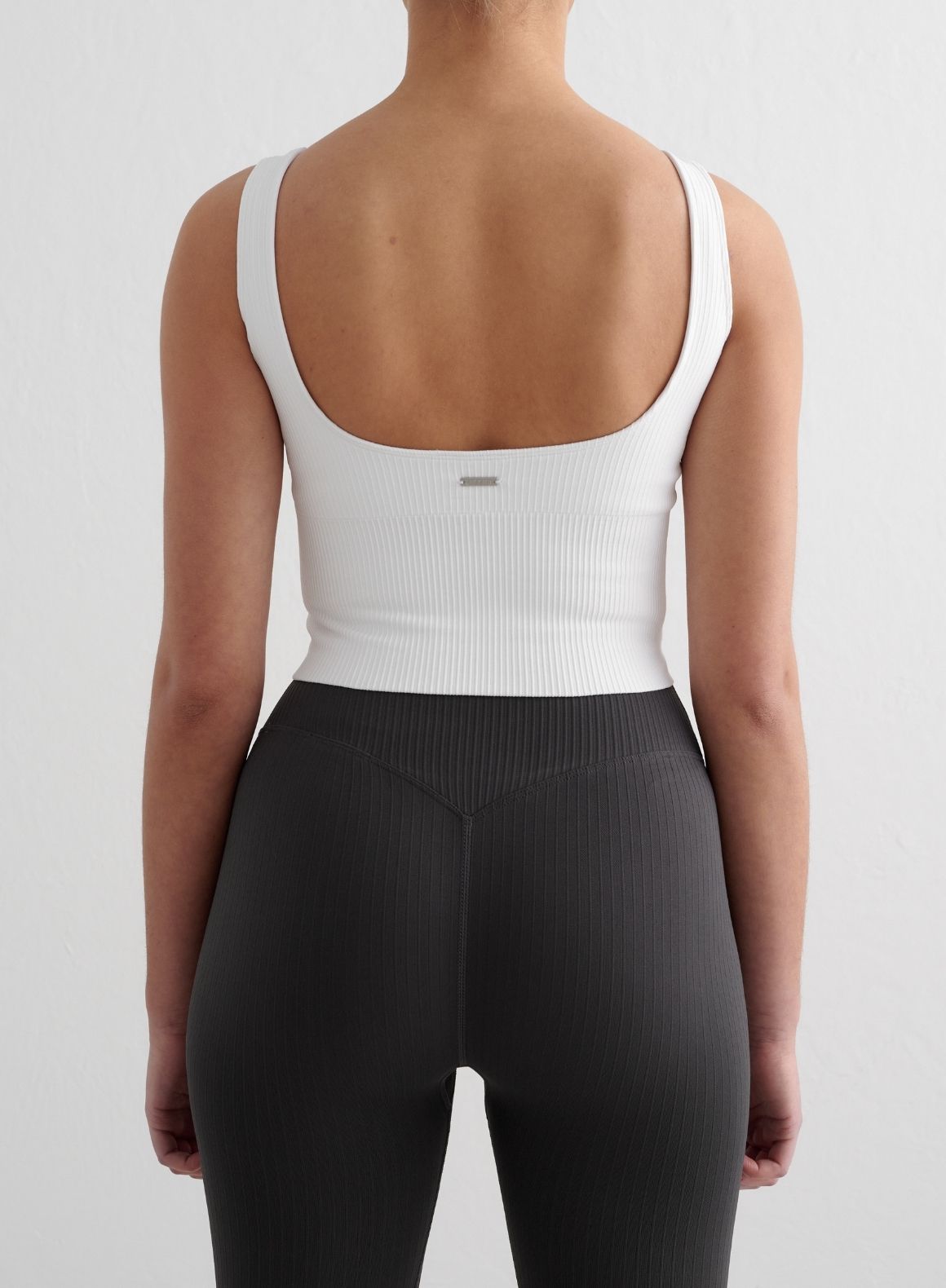 White Ribbed Seamless Shaping Bralette - Comfortable Wireless Support for Everyday Wear, Yoga & Lounge