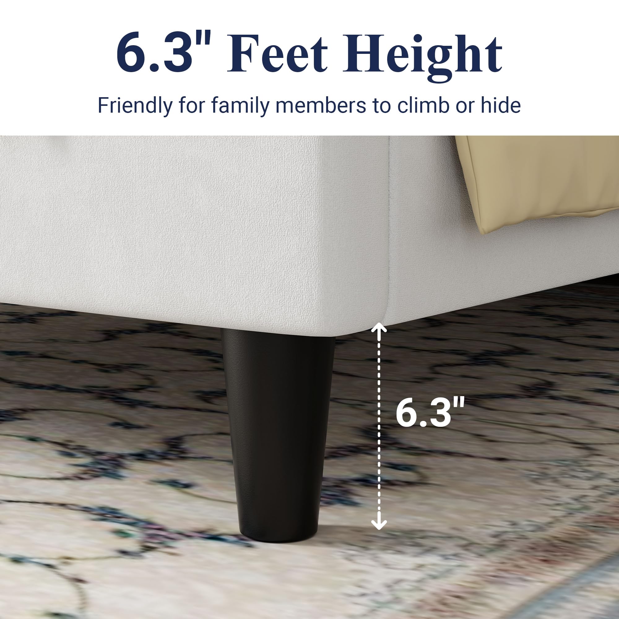 Allewie Full Size Platform Bed Frame - Velvet Upholstered with Vertical Channel Tufted Headboard, Sturdy Wooden Slats Support for Mattress Foundation (Box Spring Optional), Easy Assembly in White | Modern Bedroom Furniture for Master & Guest Rooms