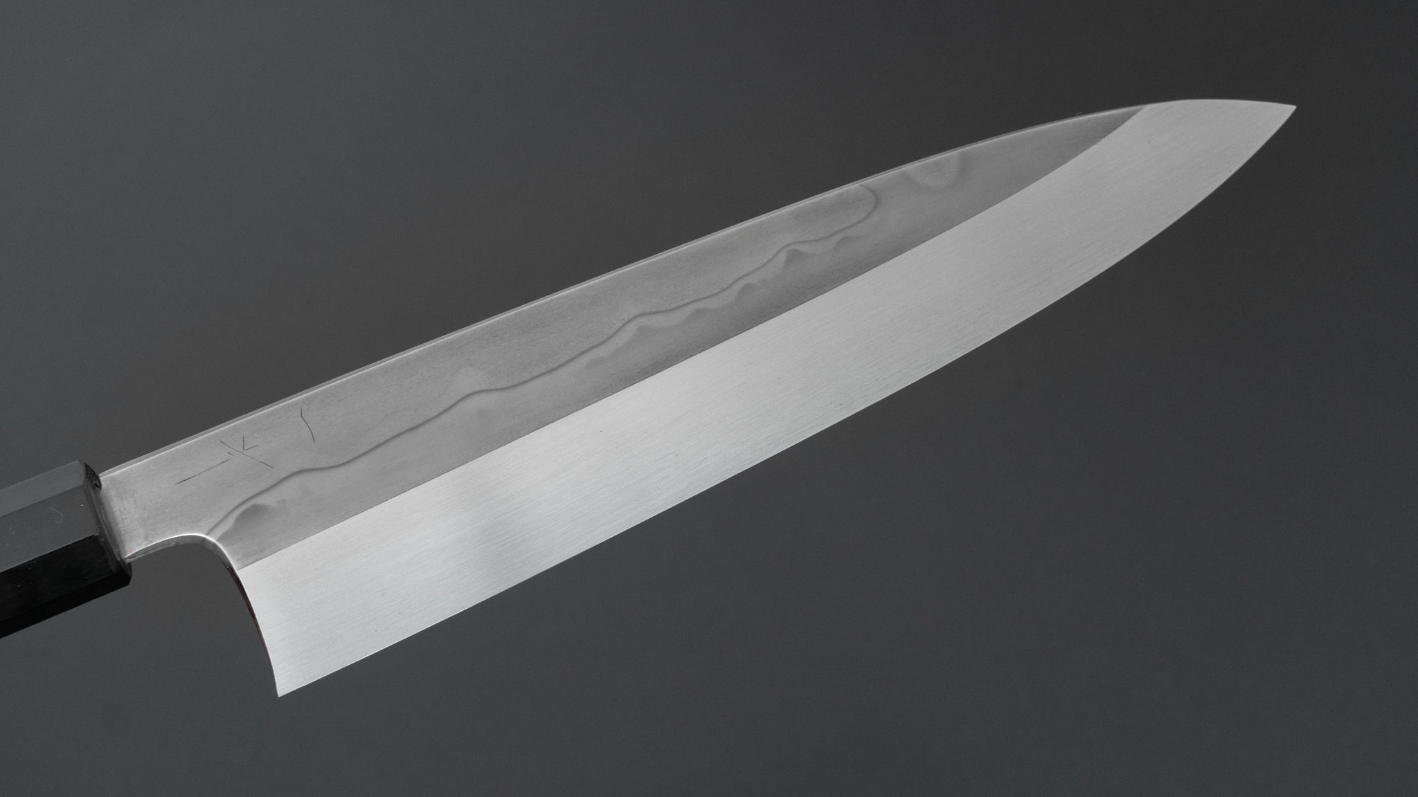 Hitohira Togashi White #1 Sanbonsugi Mizu Honyaki Gyuto 240mm Japanese Chef Knife with Ziricote Handle & Saya (#122) - Premium Kitchen Knife for Sushi, Meat Cutting & Professional Cooking