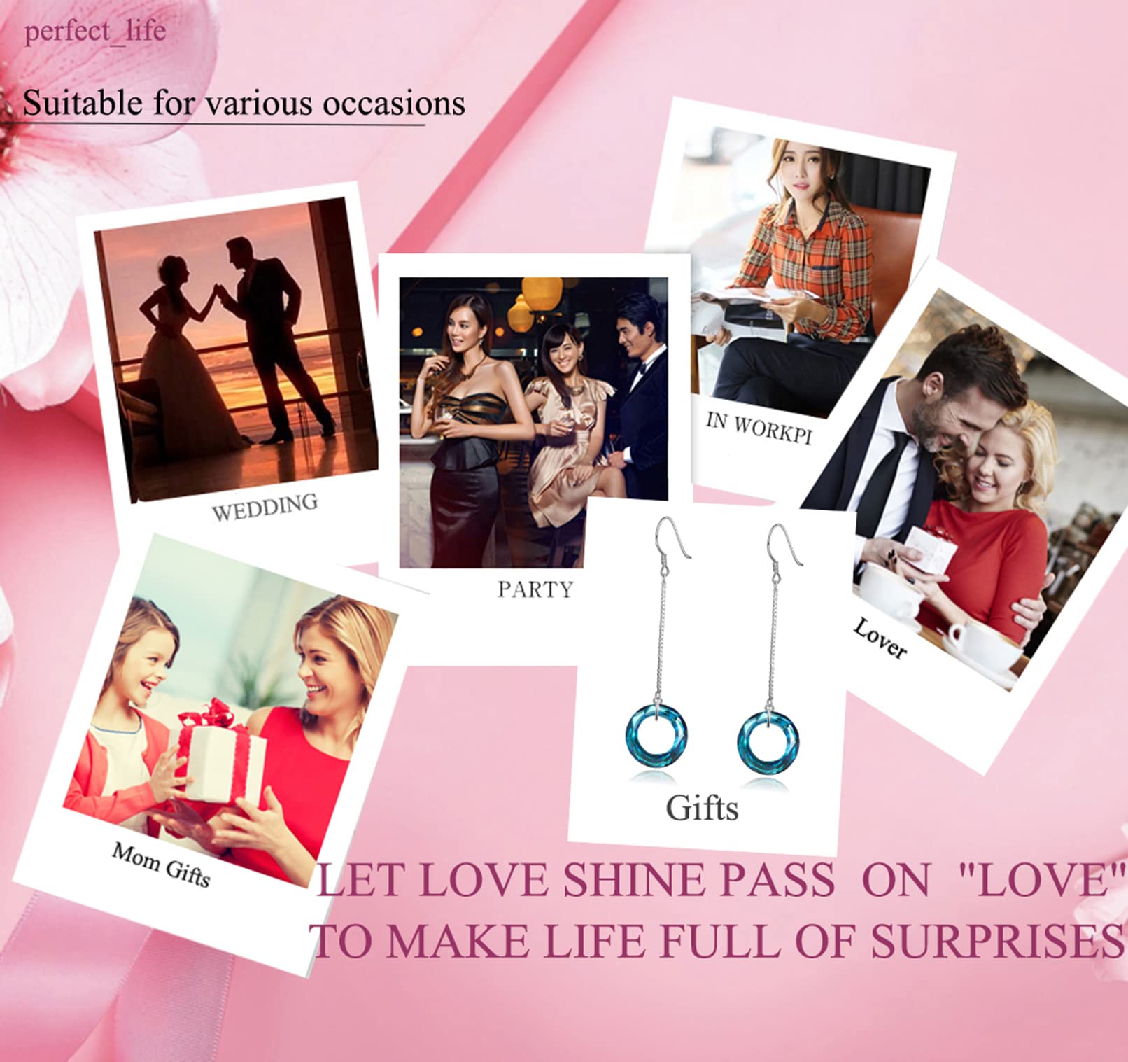 Austria Crystal Dangle Long Earrings for Women - Hypoallergenic Jewelry Gifts for Mother's Day, Anniversary & Birthday | Elegant Evening Wear & Special Occasion Accessories