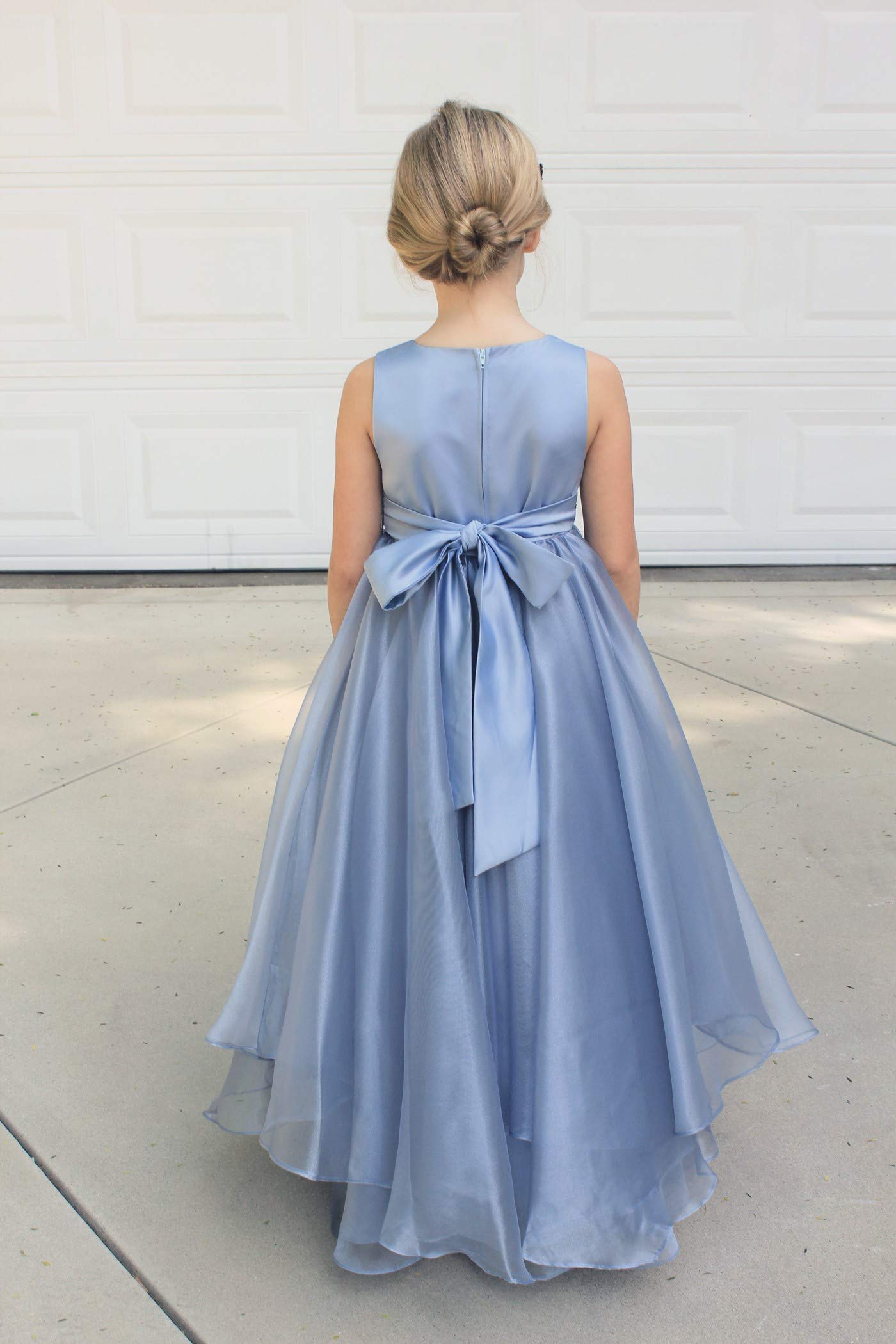 Elegant Asymmetric Ruffled Organza Sequin Flower Girl Dress for Toddlers - Perfect for Weddings, Pageants & Special Occasions