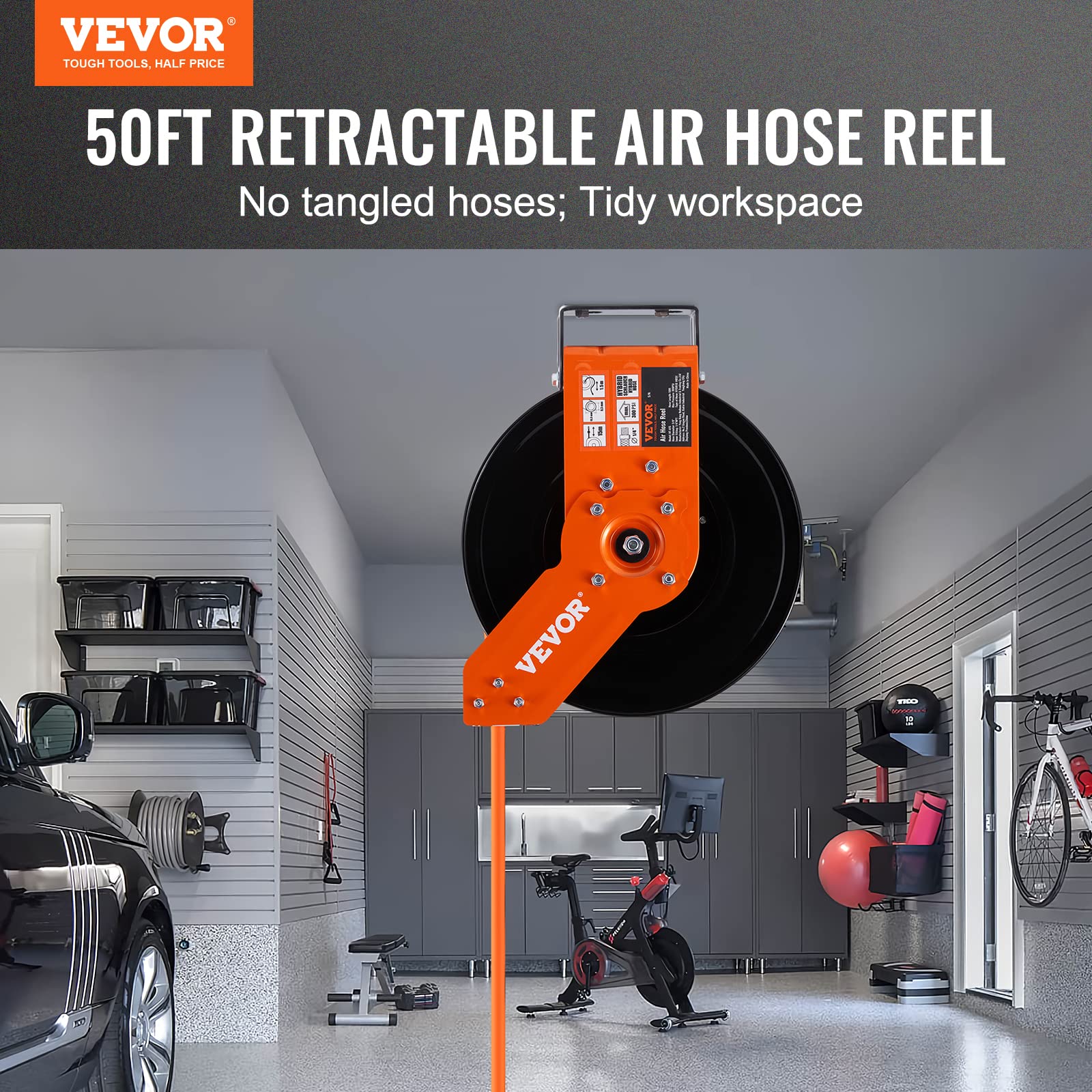 VEVOR Retractable Air Hose Reel 3/8