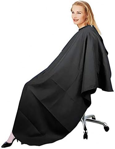 Professional OSEN Barber Salon Hair Cutting Cape with Beard Shaper Comb & Styling Scissors - Black Waterproof Hairdressing Accessories for Men's Grooming, Home Haircuts, and Salon Styling