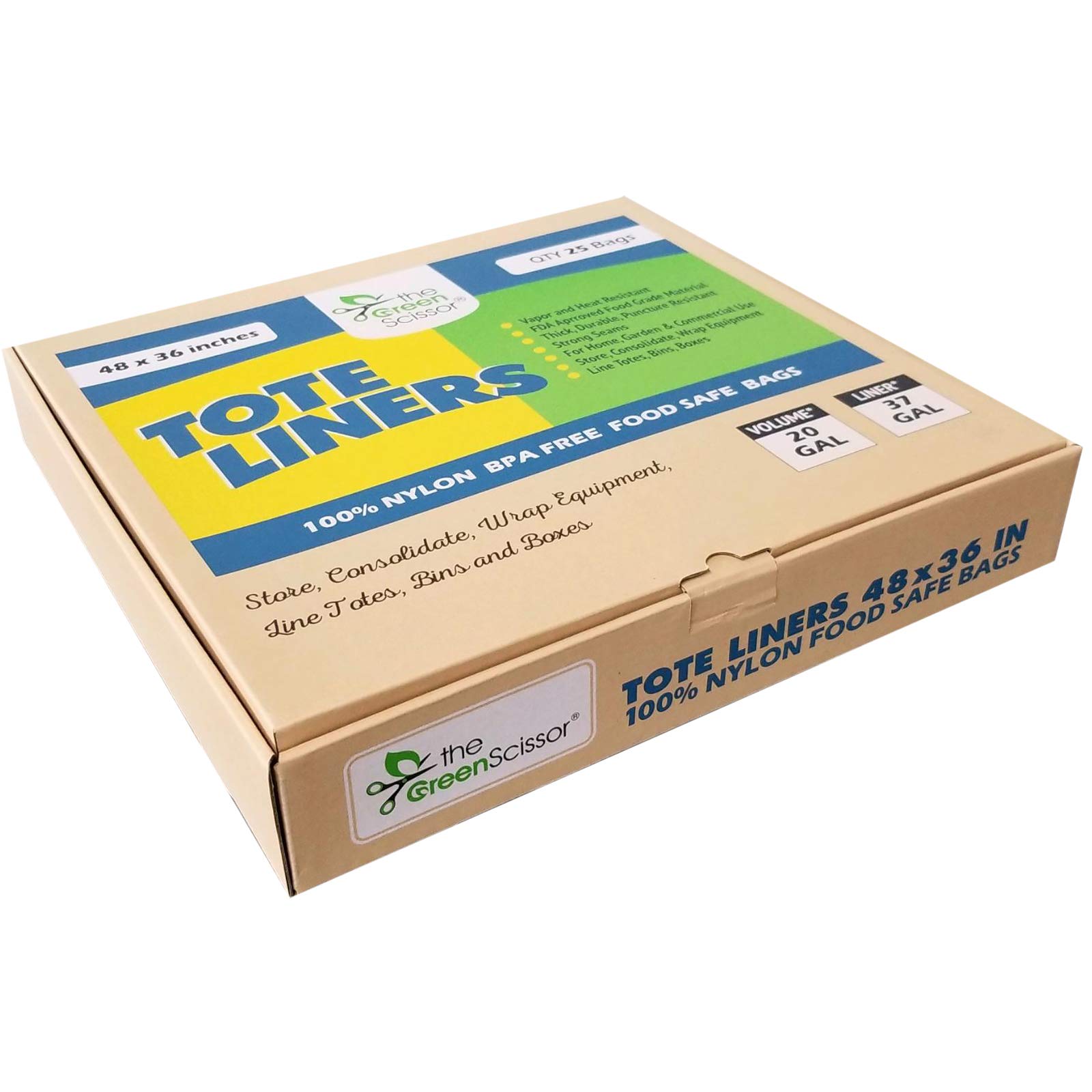 Heavy Duty 48 x 36 Inch Tote Liners - 25 Pack Commercial Trash Bags for Warehouse, Retail & Industrial Use