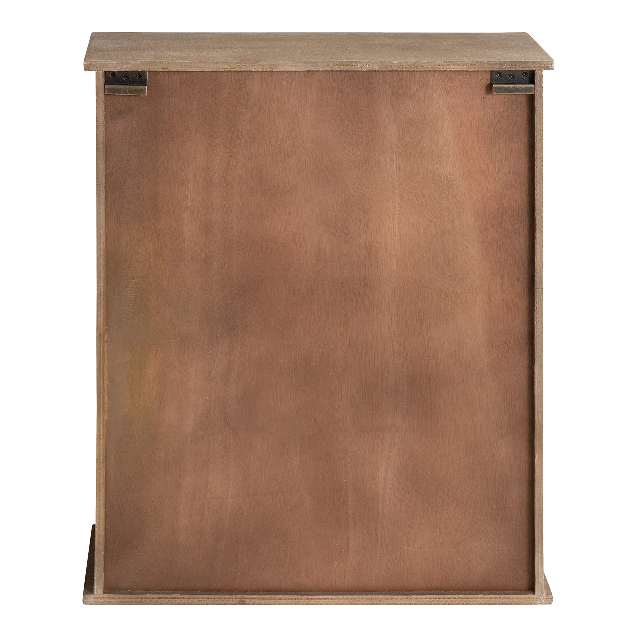 Kate & Laurel Barnhardt Rustic Brown Wooden Wall Cabinet with Sliding Glass Door - 22
