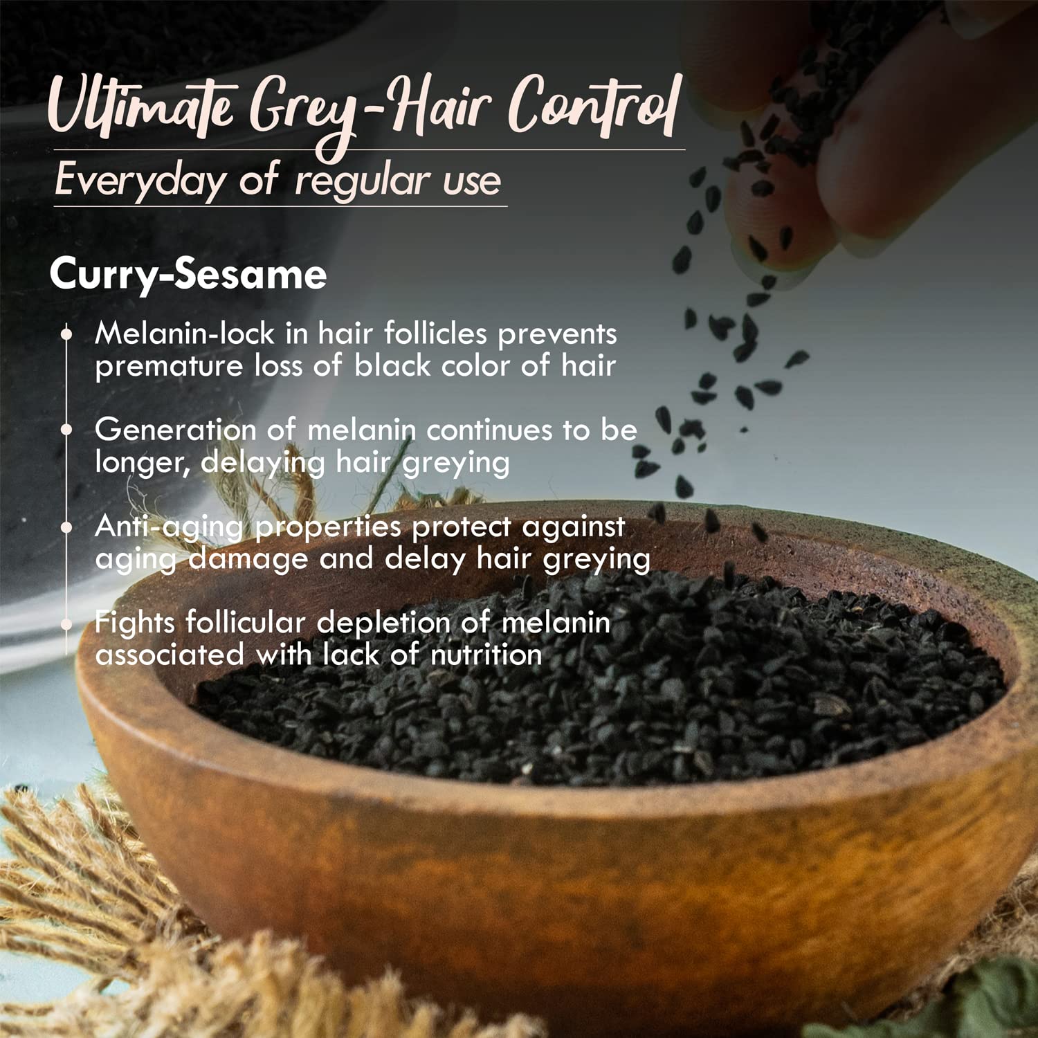 **Nat Habit Curry Sesame NutriMask - Natural Hair Mask for Grey Hair, Deep Conditioning, Smoothing, Strengthening & Shine - For All Hair & Scalp Types (2 x 40g) | Revitalize Dry, Damaged Hair at Home**