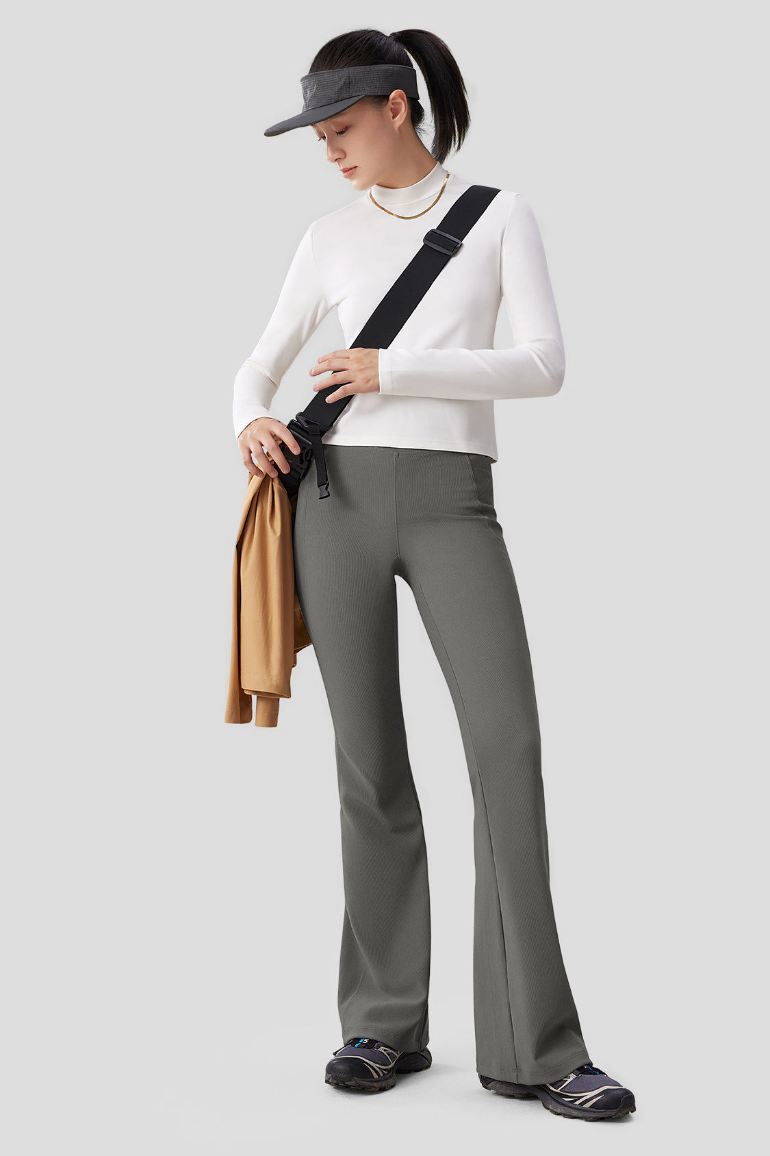 Women's High Elasticity Flared Pants - Stretchy Comfort Bootcut Trousers for Work, Casual & Yoga | Plus Size Options Available
