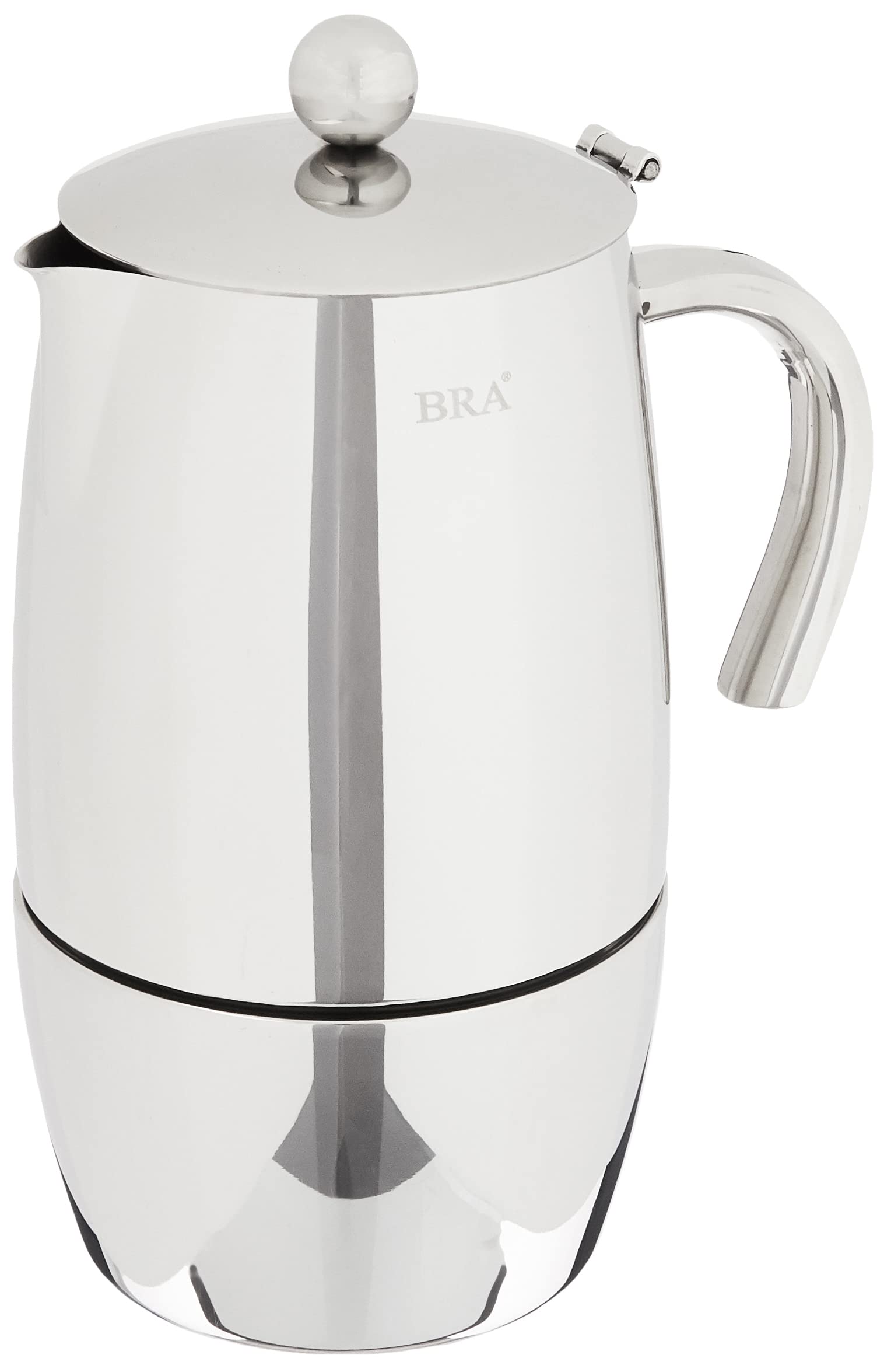 Braisogona Magna 10-Cup Stainless Steel Coffee Maker - Durable & Fast Brewing for Home, Office, or Camping - Silver Finish