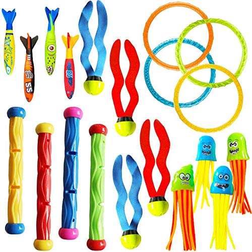 **Cakuni Underwater Swimming Pool Dive Toys Set - Fun Water Rings, Sticks, Octopus, Torpedo Bandits & Balls for Kids - Perfect for Summer Pool Games, Beach Parties & Backyard Water Play**