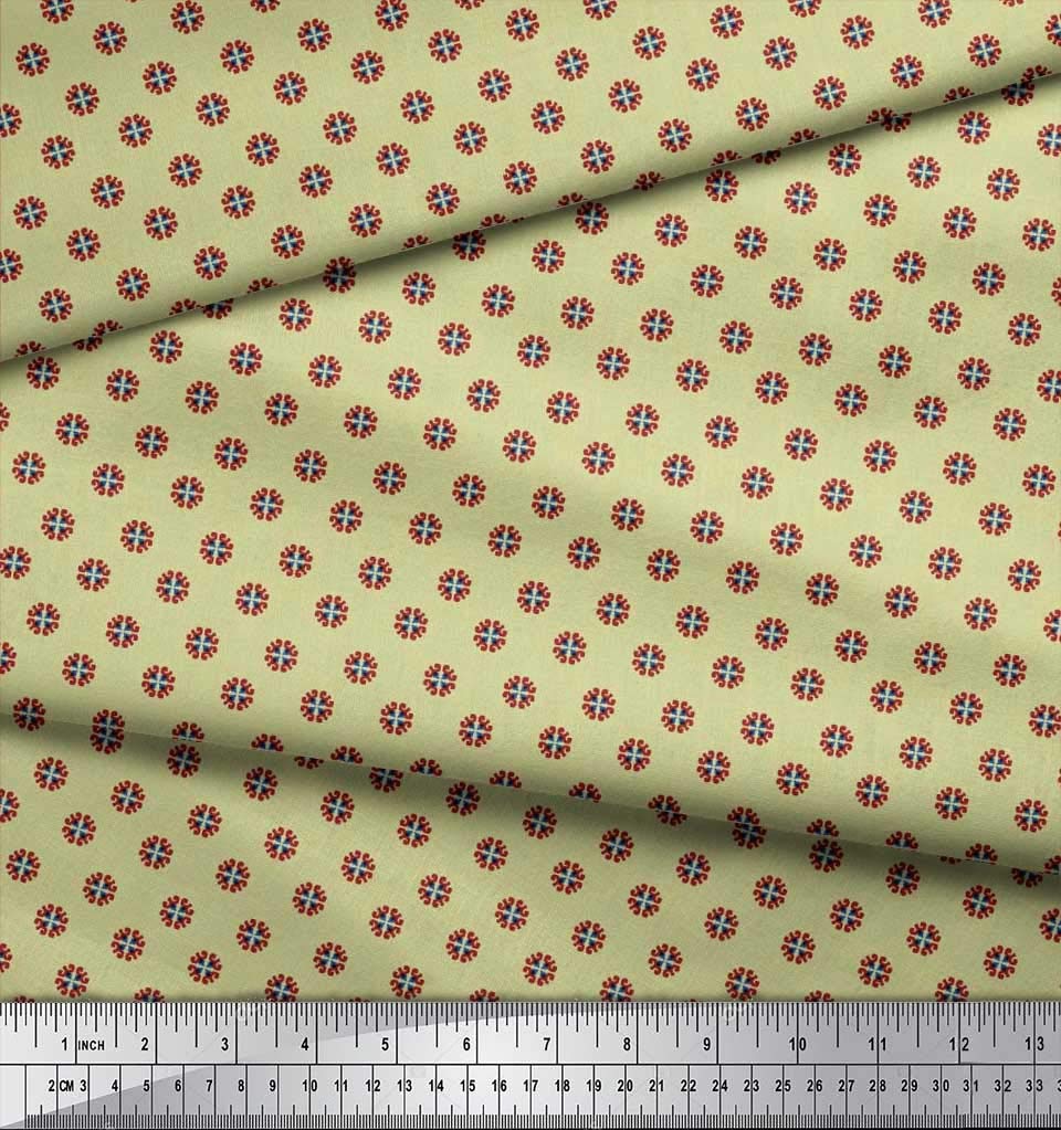 Soimoi Moss Georgette Brown Fabric by The Yard - 42 Inch Wide Artistic Floral Printed Fabric for Dresses, Blouses & DIY Fashion Projects - Lightweight & Whimsical Shirting Material