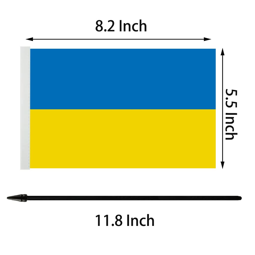 US Ukraine Friendship Table Flag Set - Miniature American & Ukrainian Twin Desk Flags for Office, Home Decor, Room Display - Perfect for Patriotism, International Events & Diplomatic Gifts