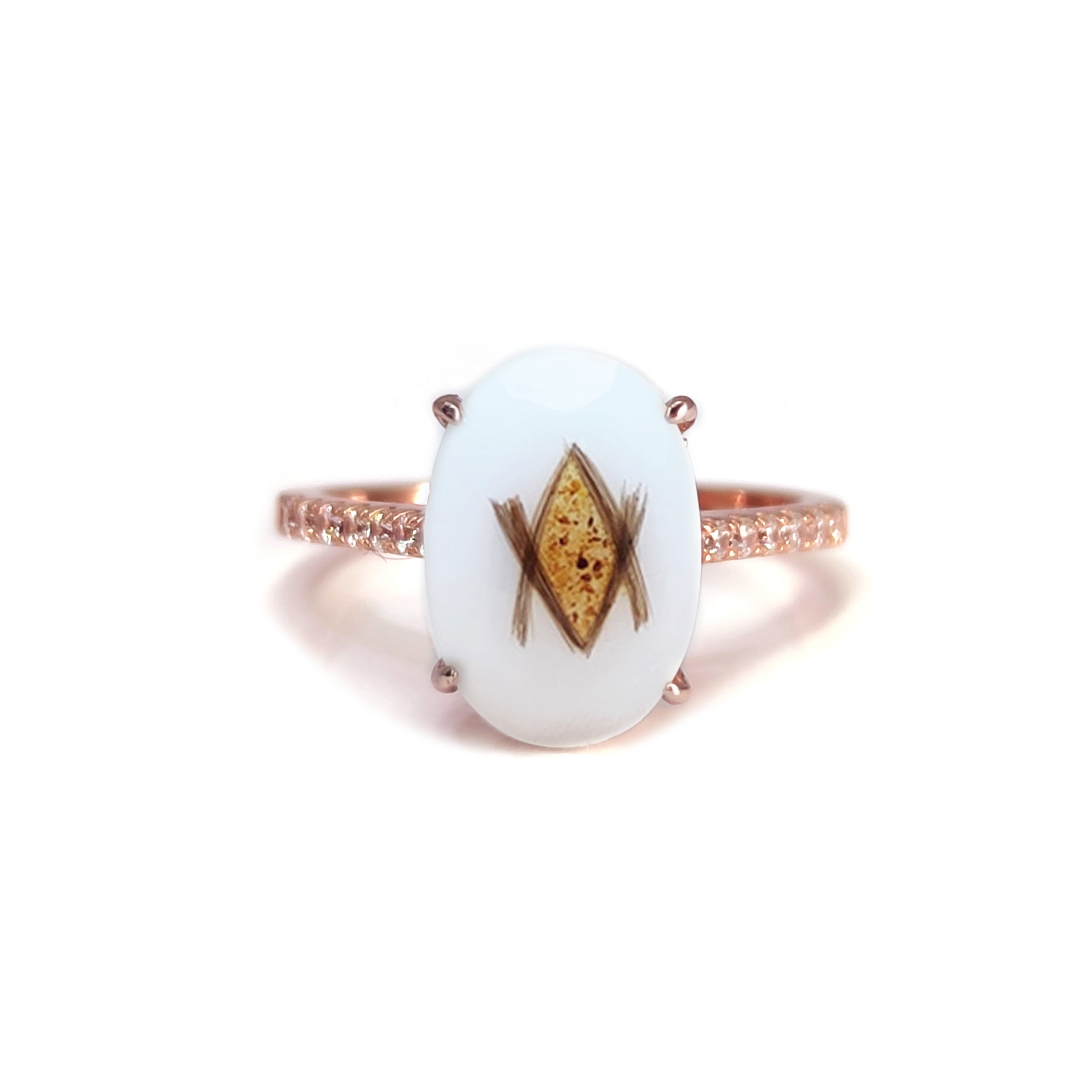 Oval Breastmilk & Baby Hair Gold Ring Keepsake - Personalized Memorial Jewelry for Moms - Perfect for First Locks, Newborn Gifts & Cherished Memories