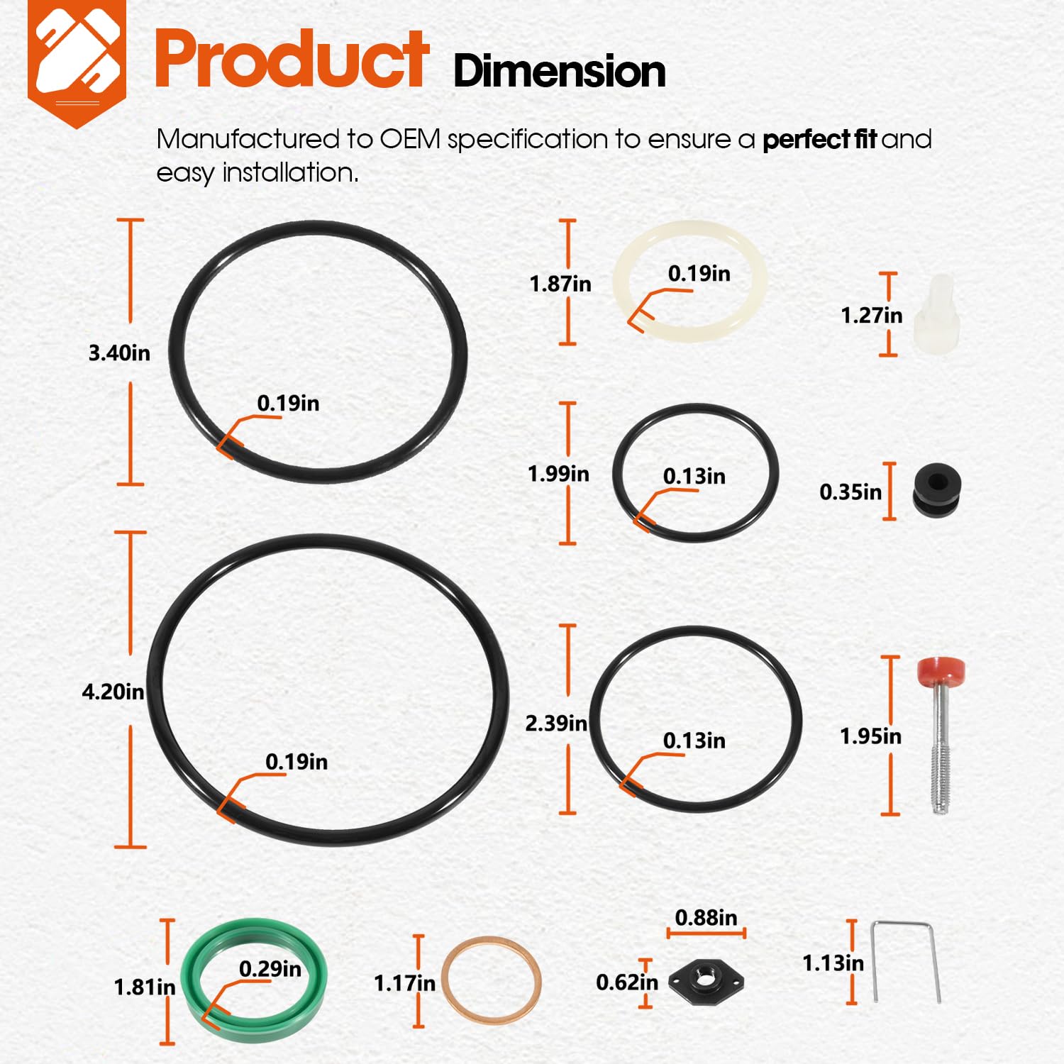 Graco 300 5:1 Ratio Fire Ball 300 Oil Pump Repair Kit 238286 - Air Motor & Pump Upper/Lower Repair Parts for #203876 Universal Pump - Ideal for Industrial Equipment Maintenance & Hydraulic System Repairs