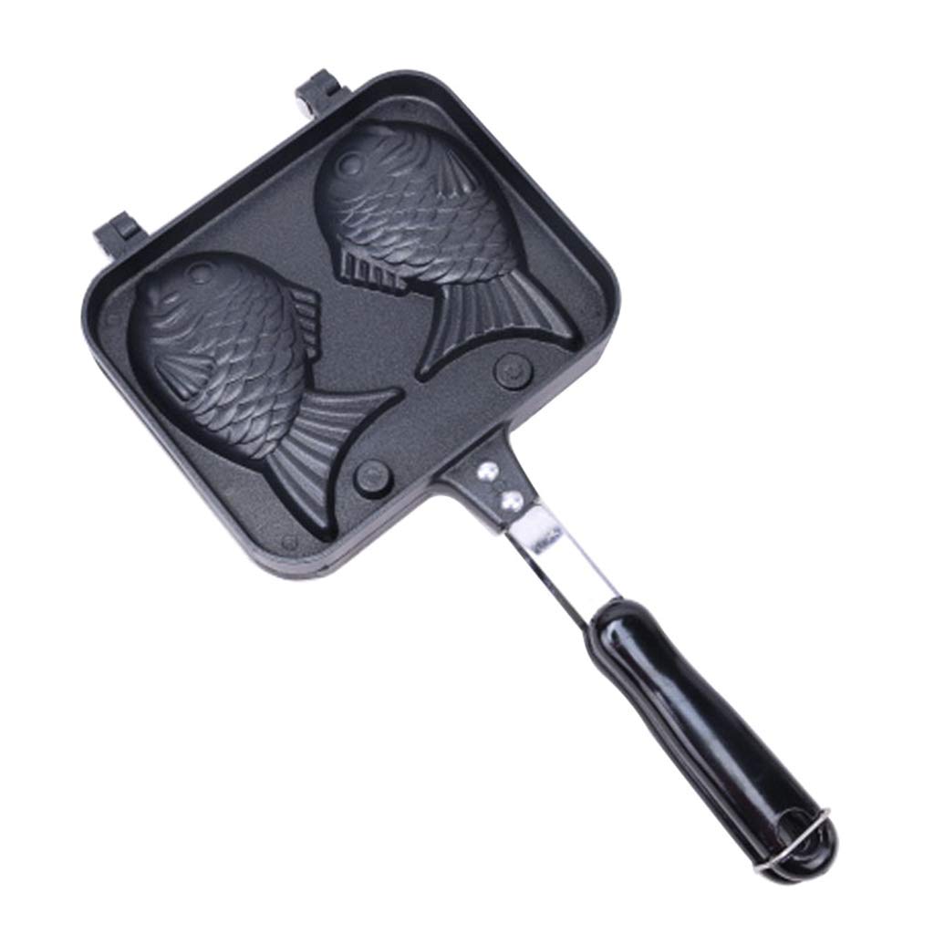 Non-Stick Japanese Taiyaki Fish Waffle Maker - 2 Cavity Cast Iron Baking Pan for Homemade Desserts, Perfect for Breakfast, Snacks & Party Treats