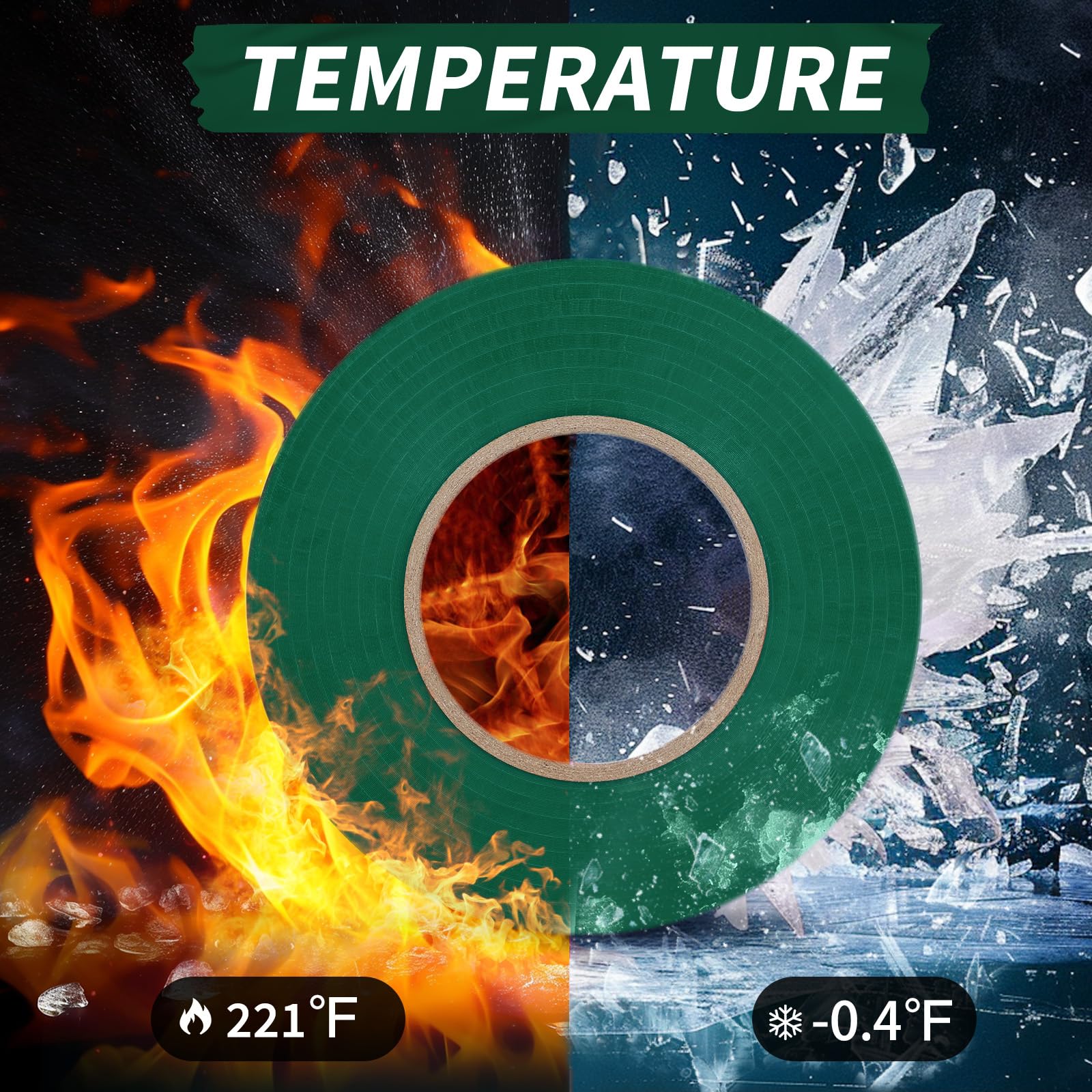 Professional Grade PVC Electrical Tape - UL/CSA Listed Insulating Vinyl Tape for Electrical Repairs, Automotive & Equipment (3/4 in x 66 ft, Green, 10 Rolls) - Perfect for Wiring, DIY Projects & Industrial Use