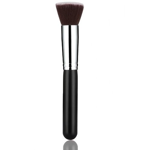 Premium Professional Makeup Brush Set - Liquid, Cream & Powder Foundation Brush with Dense Bristles for Flawless Buffing, Blending & Contouring | Soft Face Makeup Brush (Black) - Perfect for Daily Makeup, Bridal Looks & Professional Makeup Artists | Pack of 1