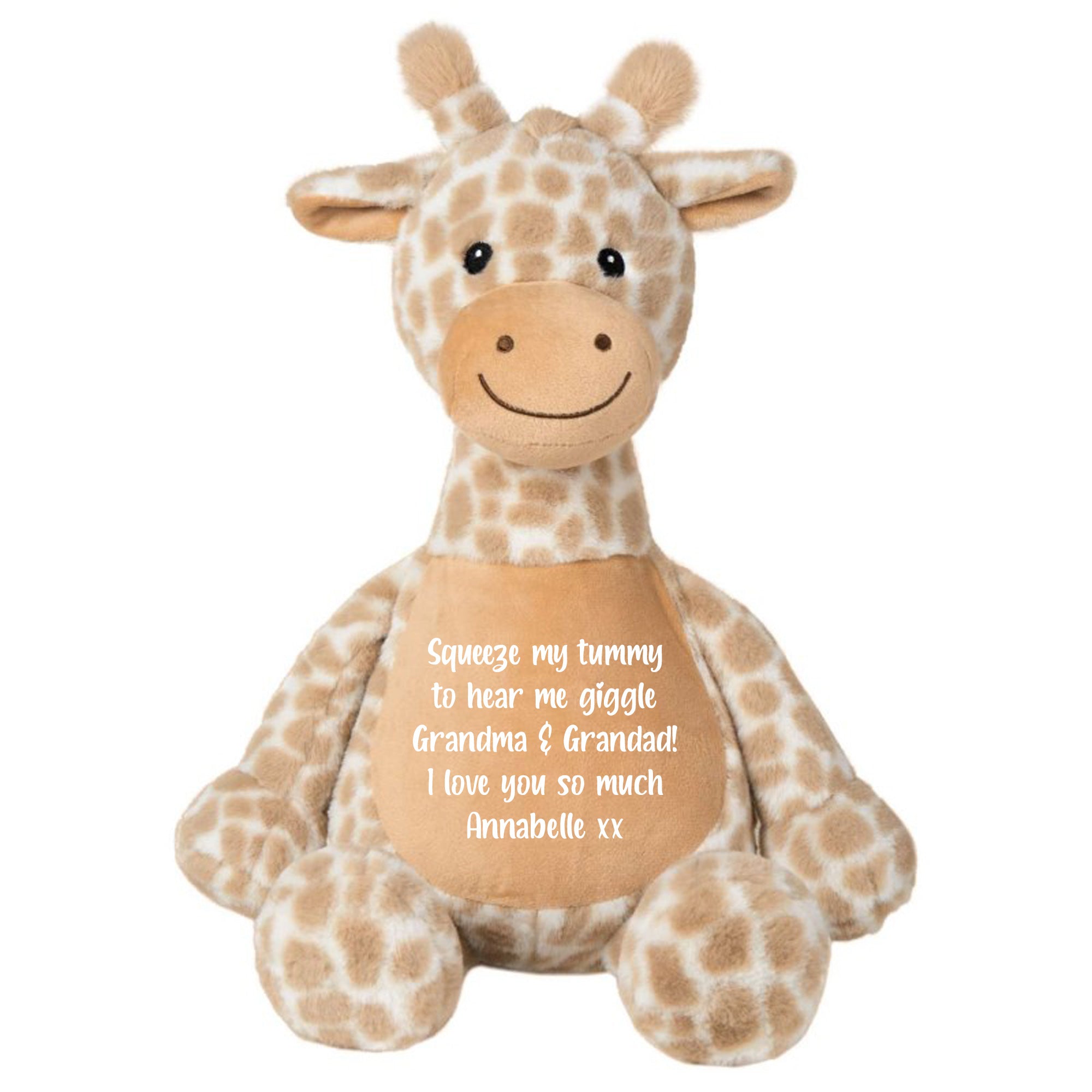 Personalized Keepsake Comfort Giraffe Plush Toy - Soft Cuddly Stuffed Animal for Babies, Kids & Nursery Decor - Perfect Baby Shower Gift, Newborn Present & Nursery Room Decoration