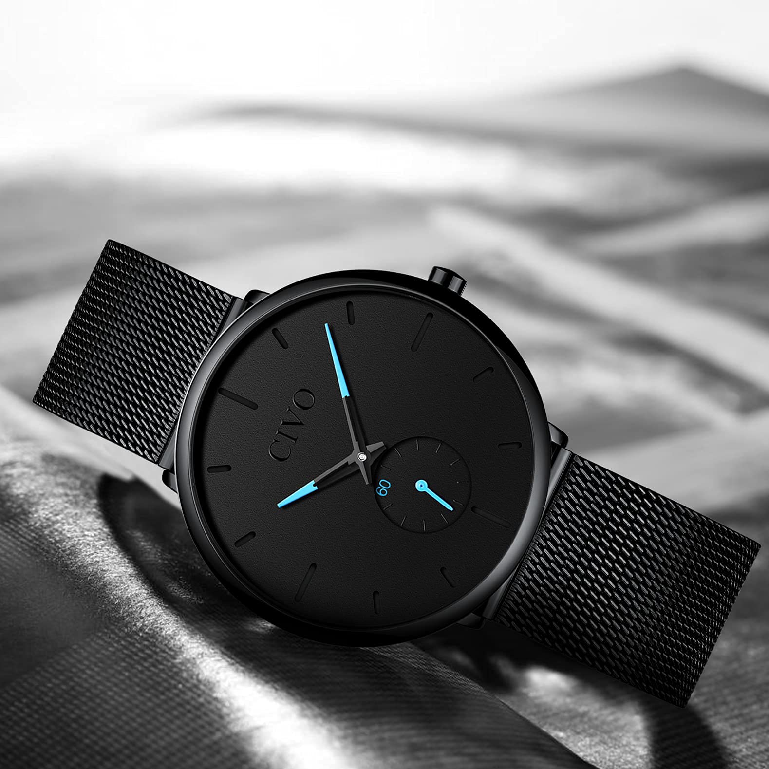 CIVO Men's Stainless Steel Analog Quartz Watch - Waterproof Business Casual Wristwatch for Men | Perfect Gift for Professionals, Office Wear & Everyday Use