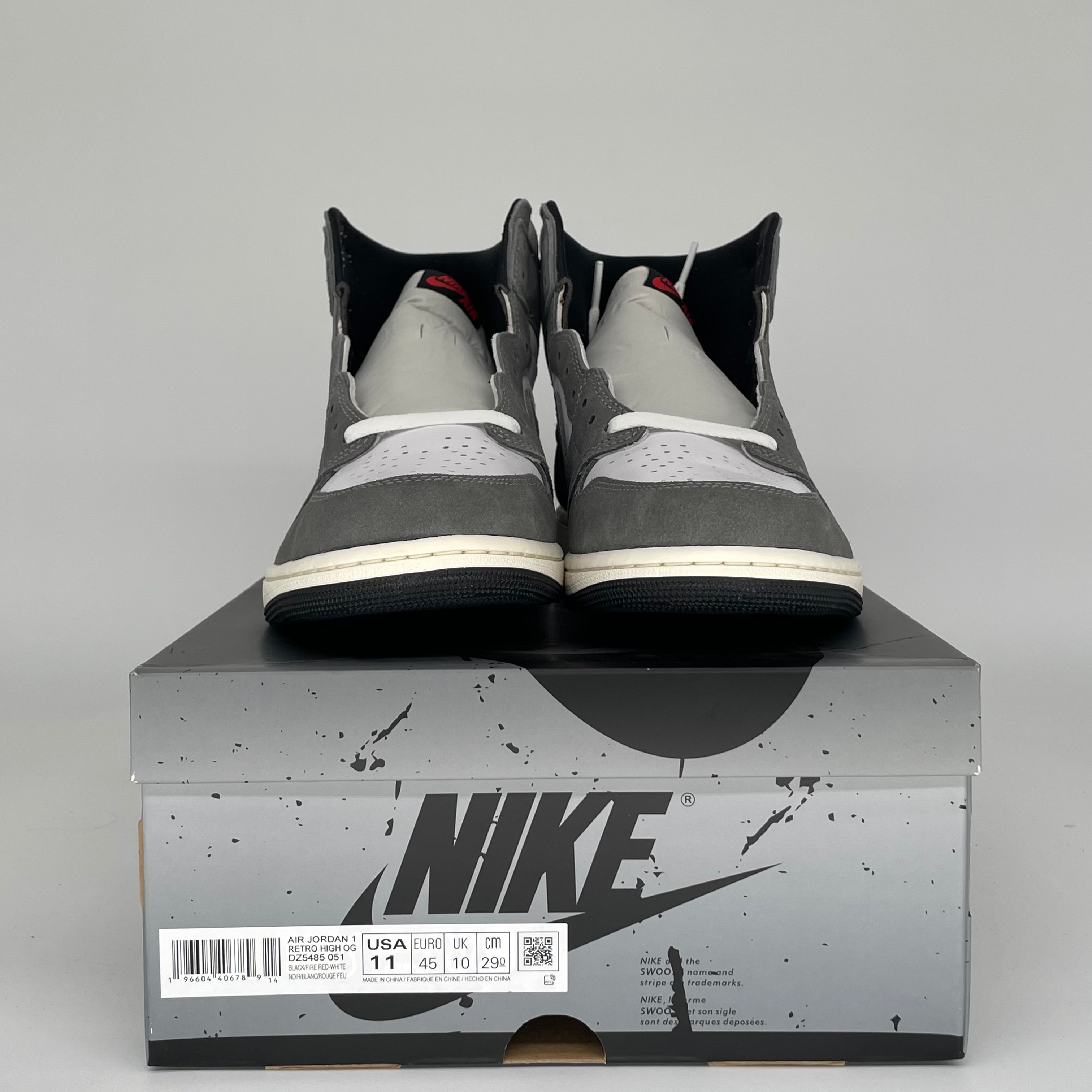 Air Jordan 1 Washed Black Men's Sneakers Size 11 - DZ5485-051 | Retro Basketball Shoes for Casual Wear & Street Style