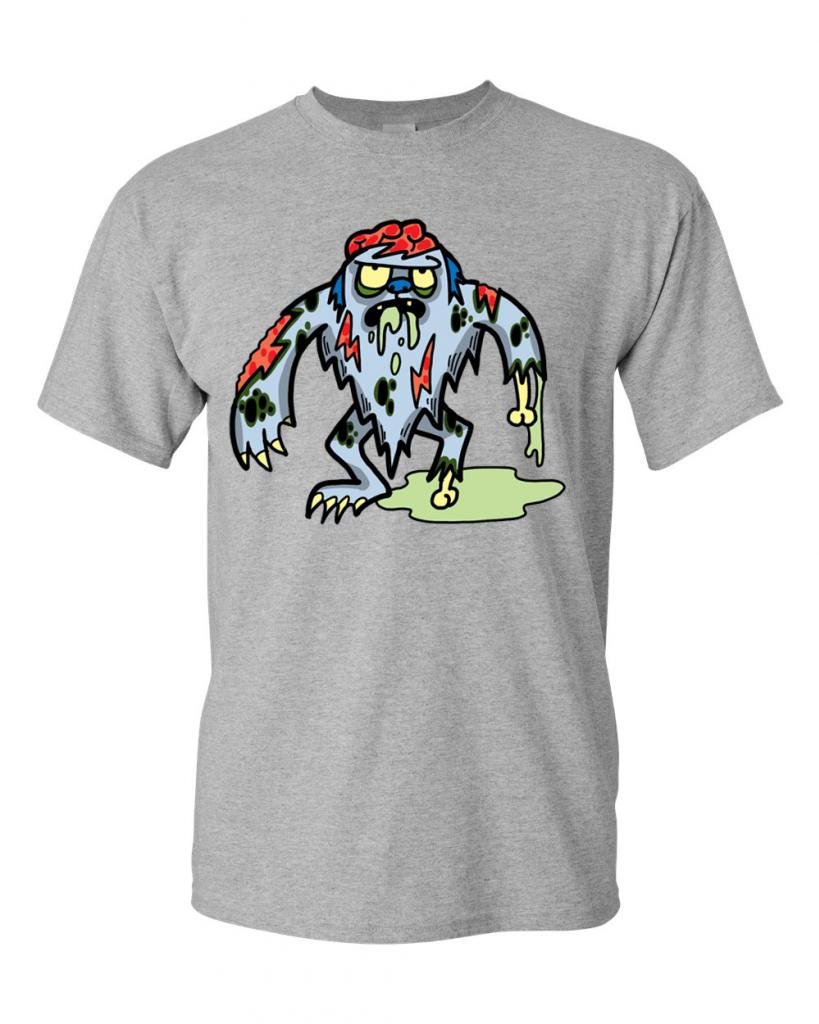 Zombie Yeti Undead Animals Graphic T-Shirt for Men & Women | Cool Horror & Halloween Tee for Parties, Cosplay & Casual Wear