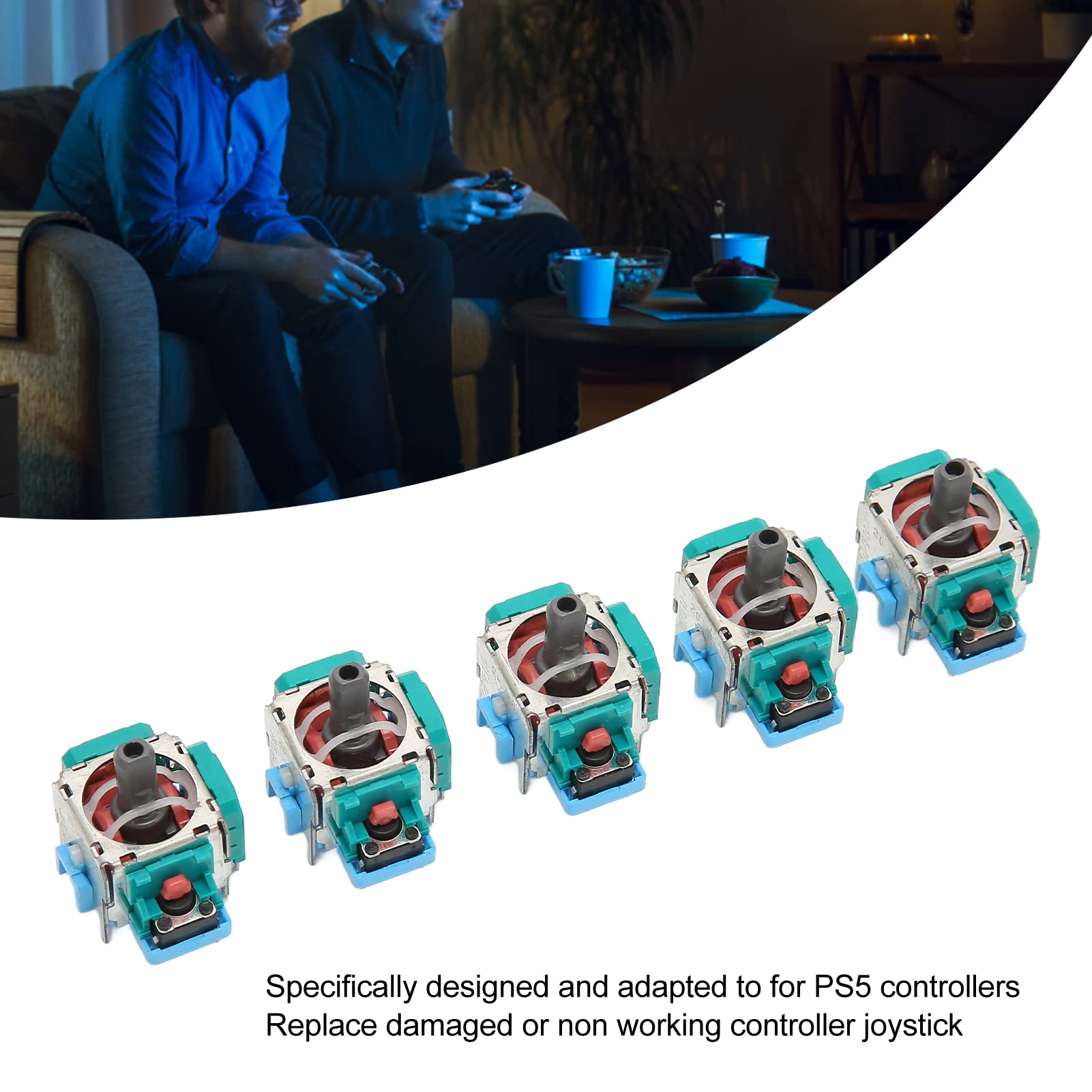 PS5 Controller Joystick Replacement - 3D Analog Stick Module, PS5 Controller Potentiometer Spare Parts - Compatible with PS5 Controller for Gaming, Repair & DIY Projects