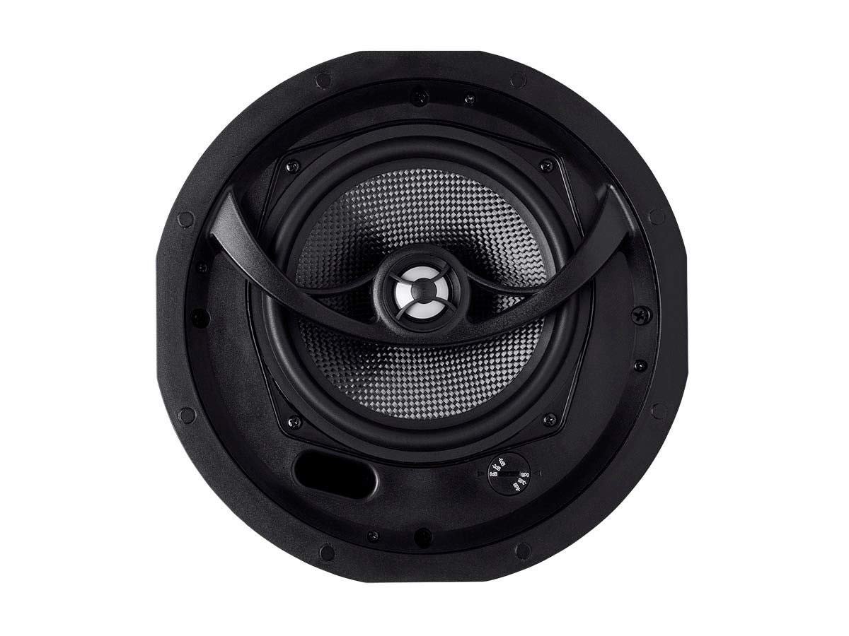 Monoprice Alpha 6.5 Inch 2-Way Ceiling Speakers (Pair) - Carbon Fiber Woofer, Paintable Magnetic Grille, High Efficiency for Louder Sound - Black/White - Perfect for Home Theater, Background Music & Multi-Room Audio Systems