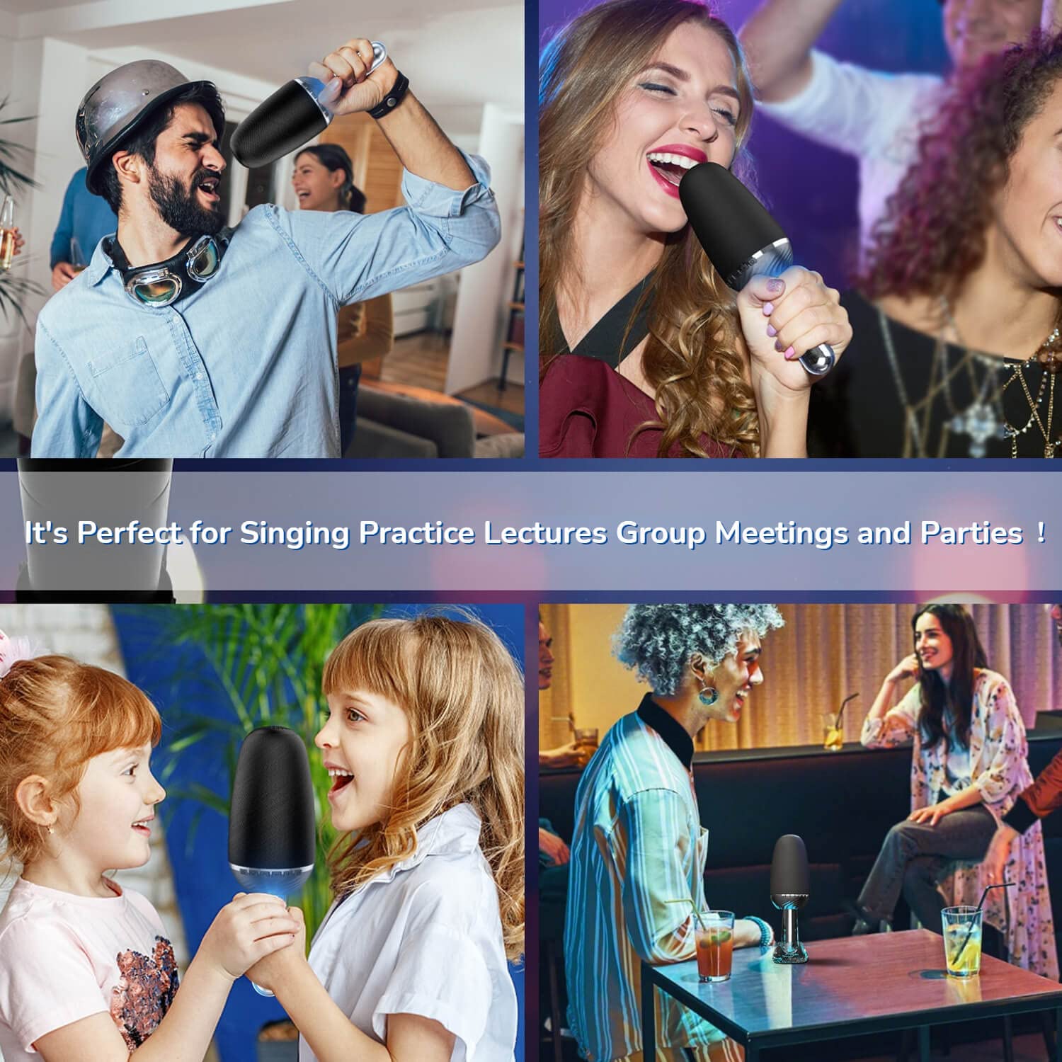 Wireless Karaoke Mic for Home, Car & Parties - Bluetooth Portable