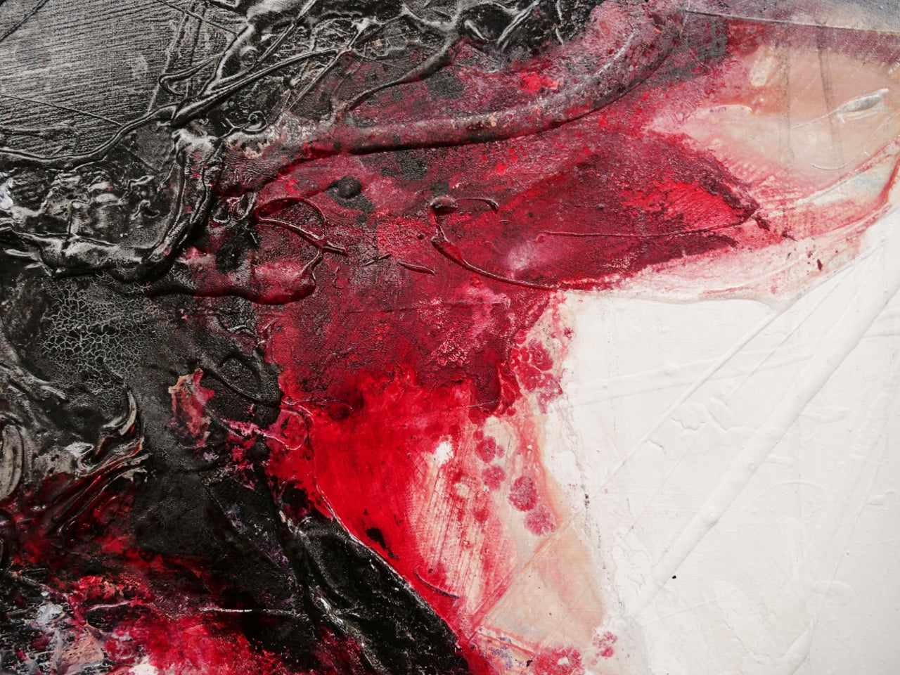 Large 200cm x 120cm Red Black White Abstract Textured Canvas Painting - Modern Wall Art for Living Room, Bedroom or Office Decor