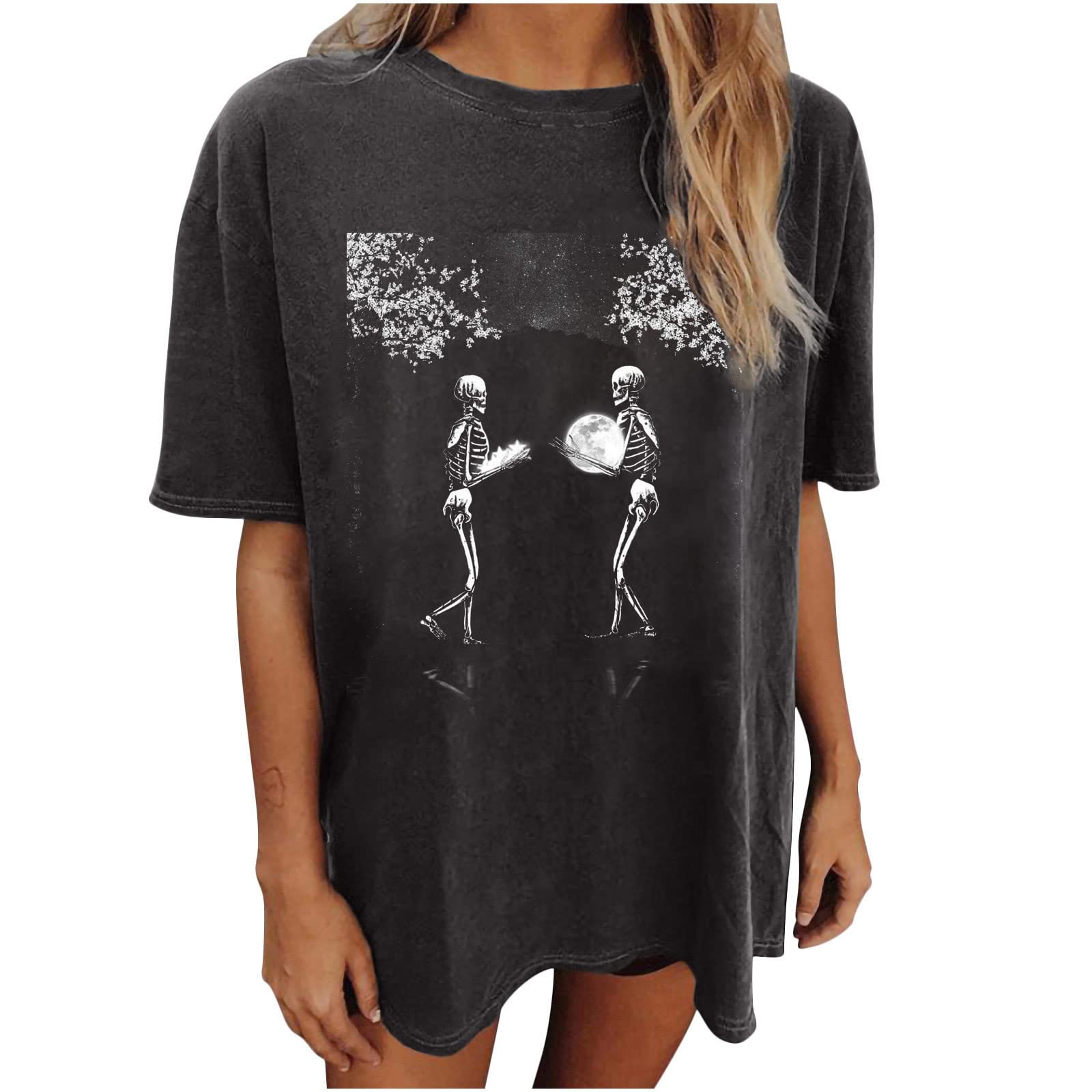 Vintage Graphic Tee Shirts for Women - Oversized Short Sleeve Summer Tops, Casual Crewneck Tshirts, Trendy Loose Blouse | Perfect for Streetwear, Music Festivals & Everyday Casual Outfits