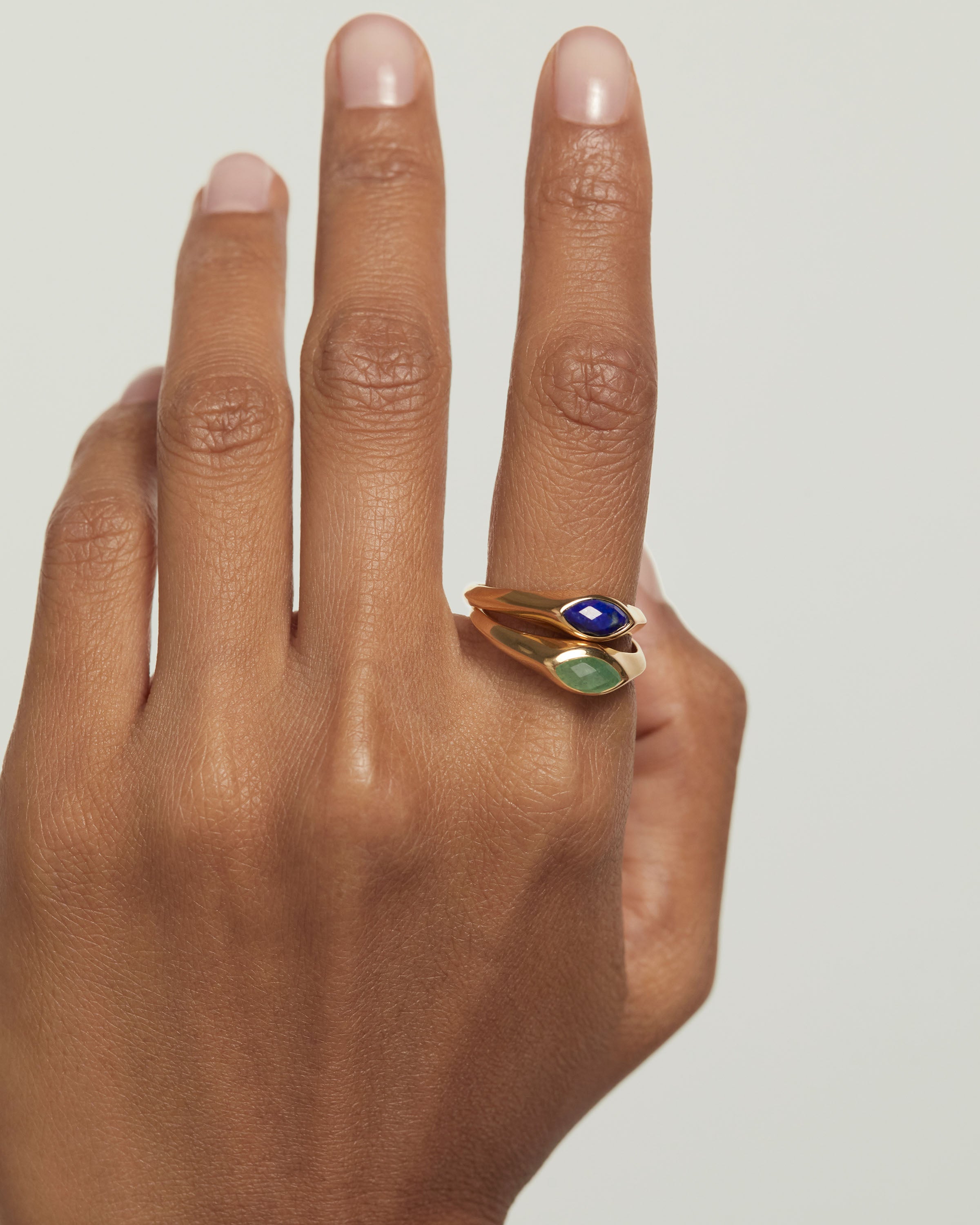 Lapis Lazuli Nomad Stamp Ring – Handmade Bohemian Jewelry for Women, Unique Gemstone Statement Ring | Perfect for Boho Fashion, Travel & Spiritual Healing