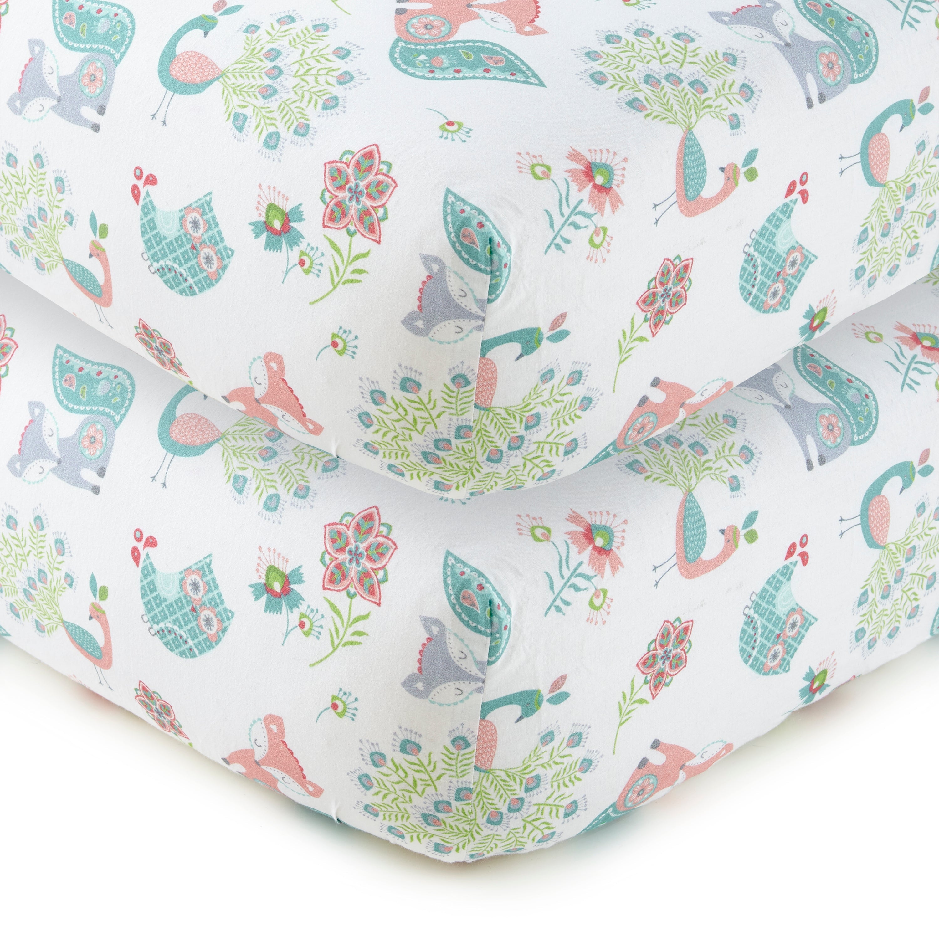 Soft & Breathable Fiona Cotton Crib Fitted Sheet Set of 2 - Premium Baby Crib Sheets for Nursery, Toddler Bed - Machine Washable, Wrinkle Resistant (White) - Perfect for Daycare, Newborn Gifts & Nursery Decor