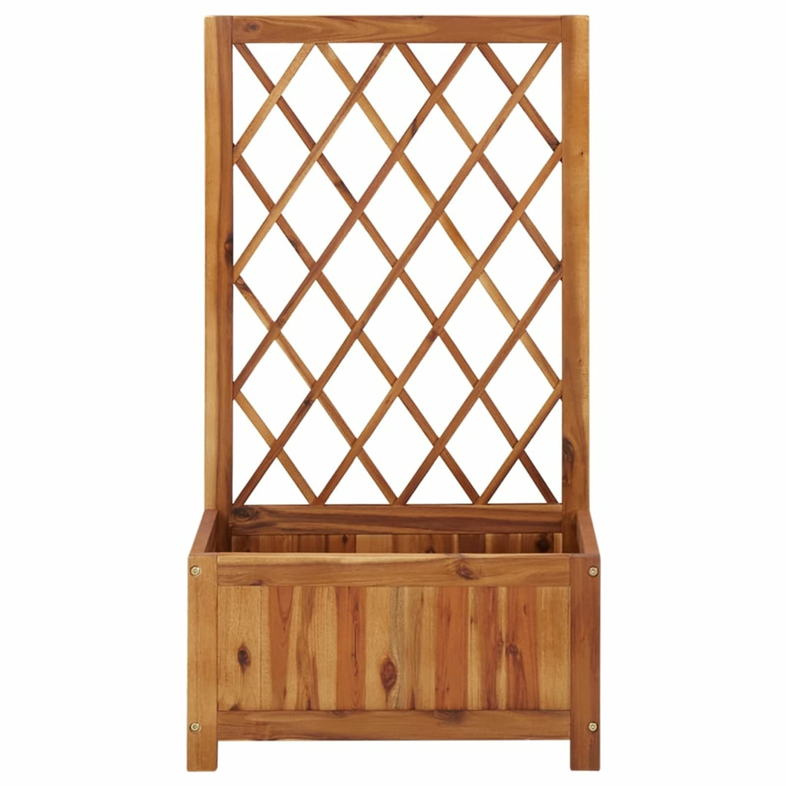 Raised Garden Bed Kit with Trellis - Solid Acacia Wood Elevated Planter Box for Vegetables, Strawberries, Flowers - Outdoor Gardening, Patio, Backyard Décor