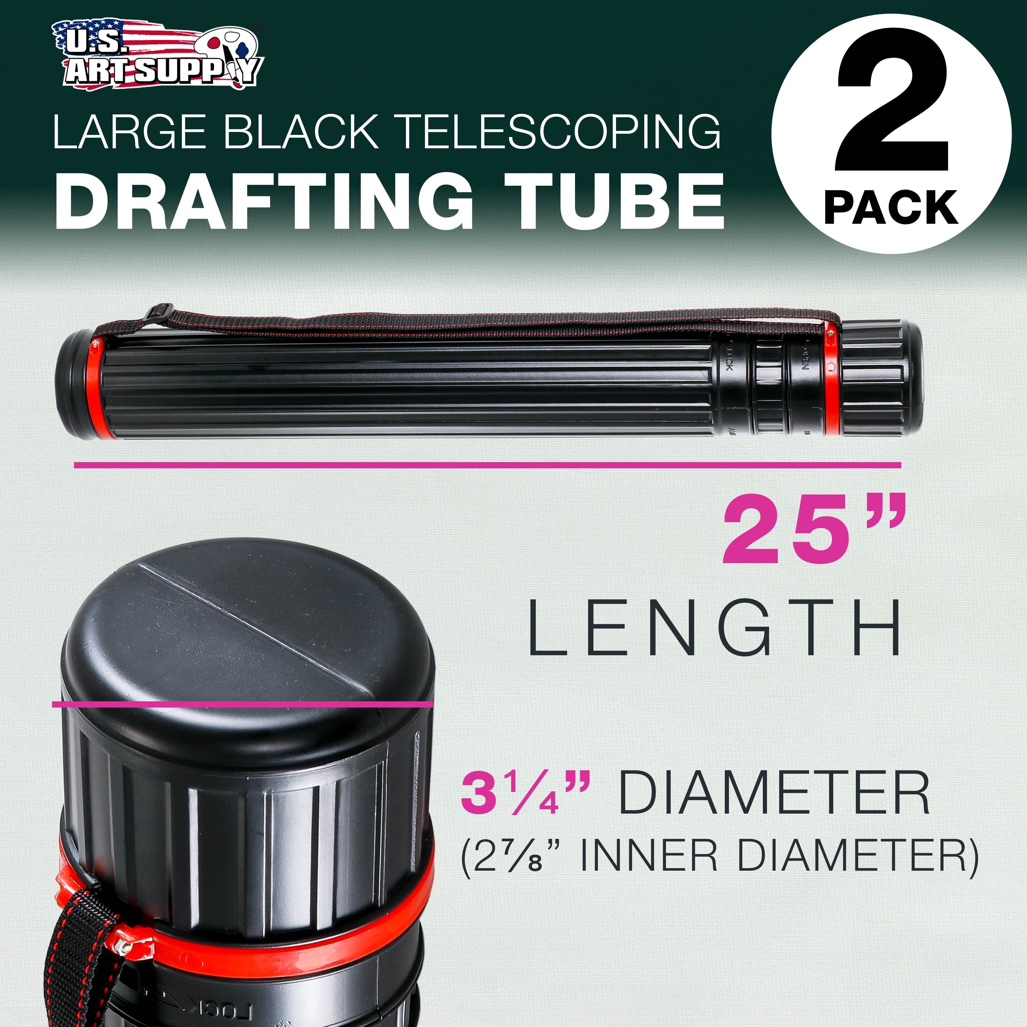 Premium Black Telescoping Drafting Tube (Pack of 2) - 3 1/4