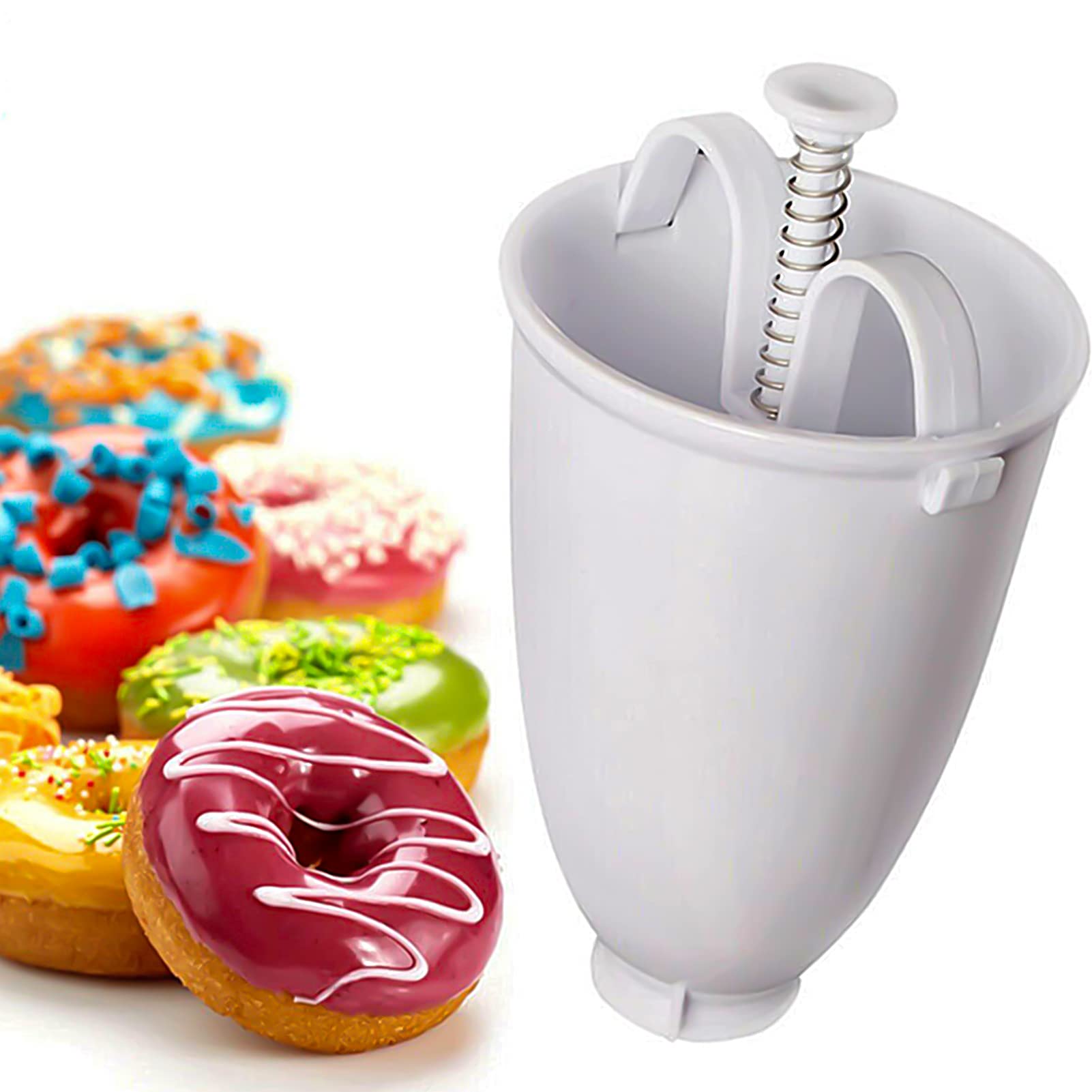 Manual Donut Maker - Plastic Doughnut Machine Mold for Homemade Biscuits, Waffles & Pastries | Easy DIY Baking Tool for Kitchen | Perfect for Breakfast, Parties & Family Baking Activities