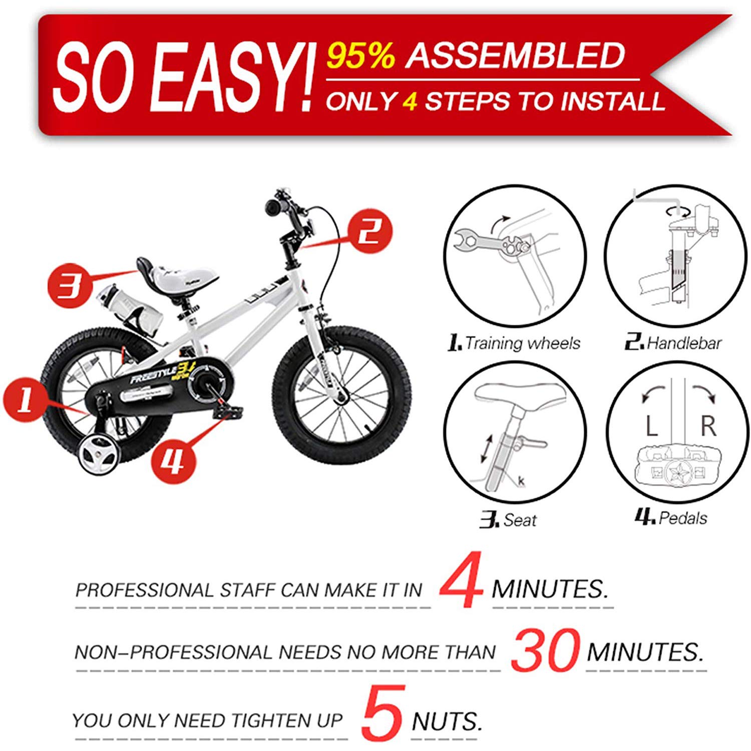 RoyalBaby Kids Bike - 12-18 Inch Freestyle Training Bicycle for Toddlers to Big Kids | Easy Balance to Pedal Learning | Perfect for Backyard Riding, Park Adventures & Neighborhood Fun