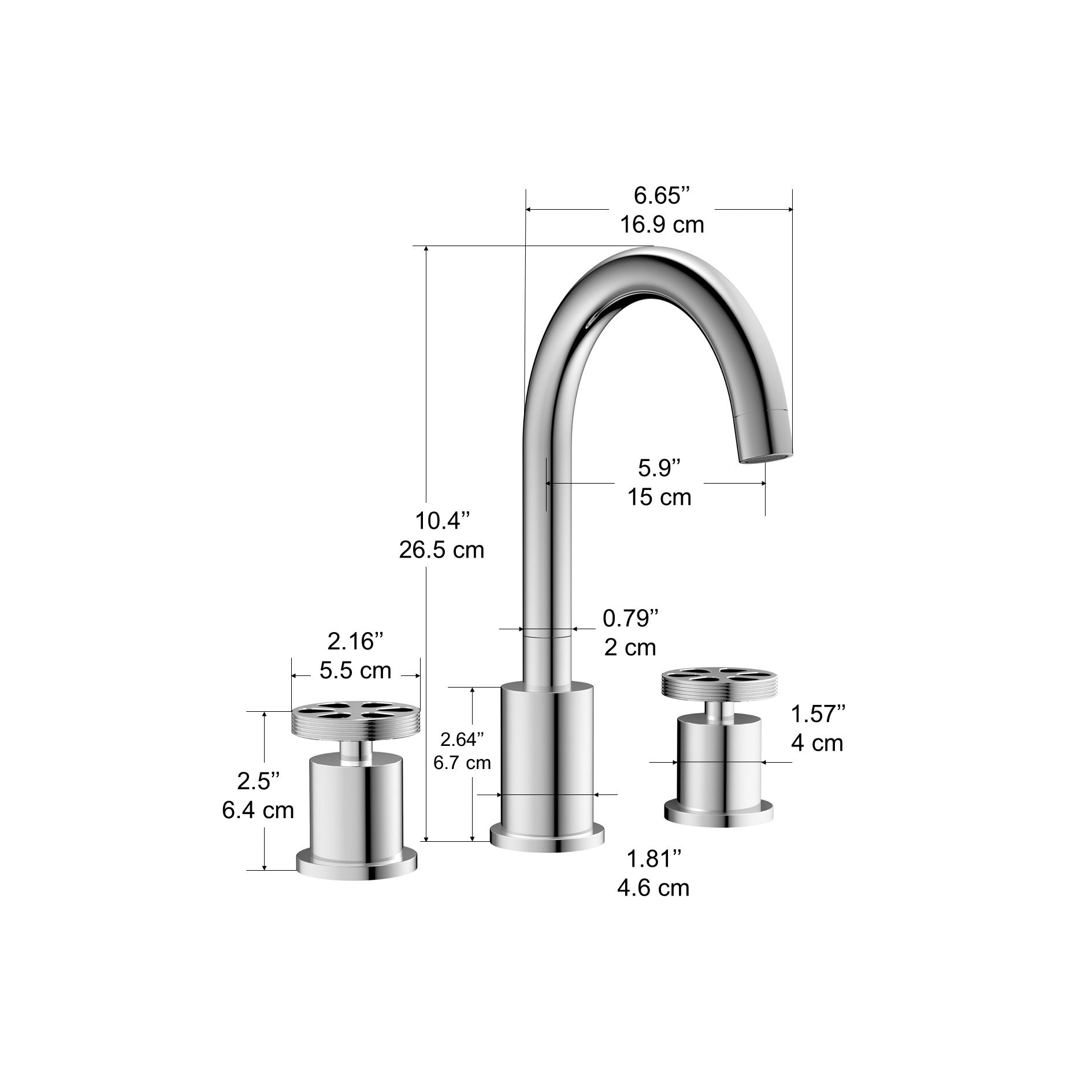 Ancona Nova Series Widespread Bathroom Faucet in Chrome - Modern Chrome Finish for Bathroom Sink - Perfect for Home, Hotel & Commercial Use