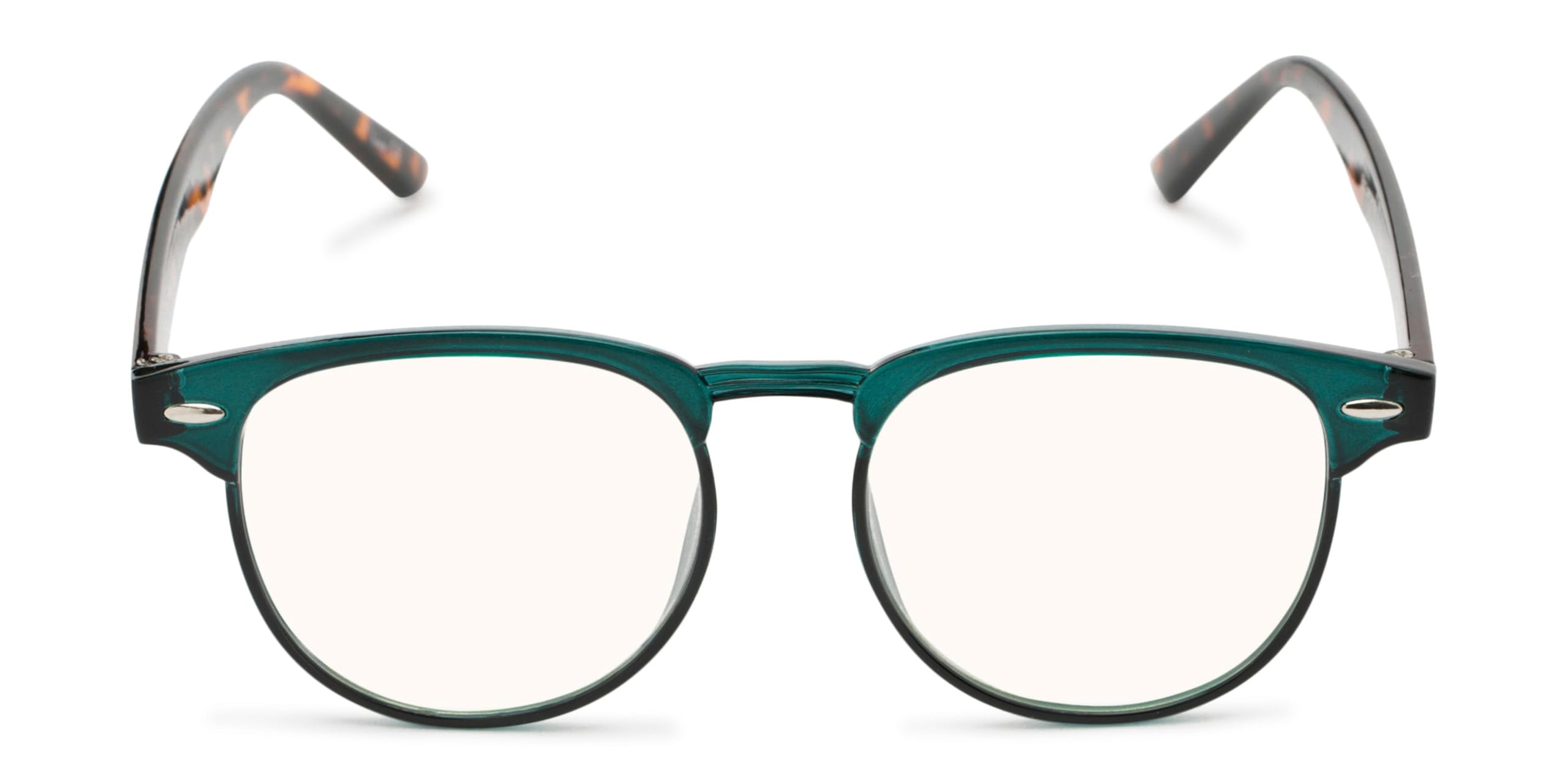 Blue Light Blocking Reading Glasses for Men & Women - Brick Round Frame Anti-Eye Strain Readers for Computer, Office & Digital Screen Use