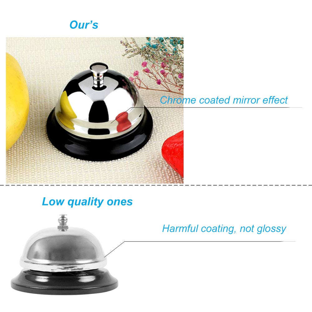 Service Bell with Big Button - Improved Call Bell & Desk Bell for Restaurants, Hotels, and Office Reception (Loud & Durable)