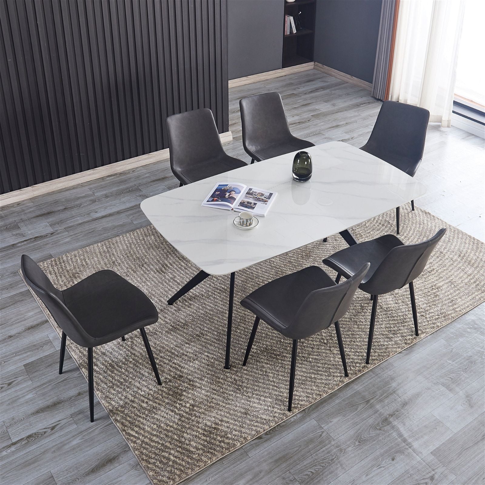 Apollo Modern Dining Chair - Mid Century Wooden Kitchen Chair with Upholstered Seat - Perfect for Dining Room, Kitchen, and Breakfast Nook