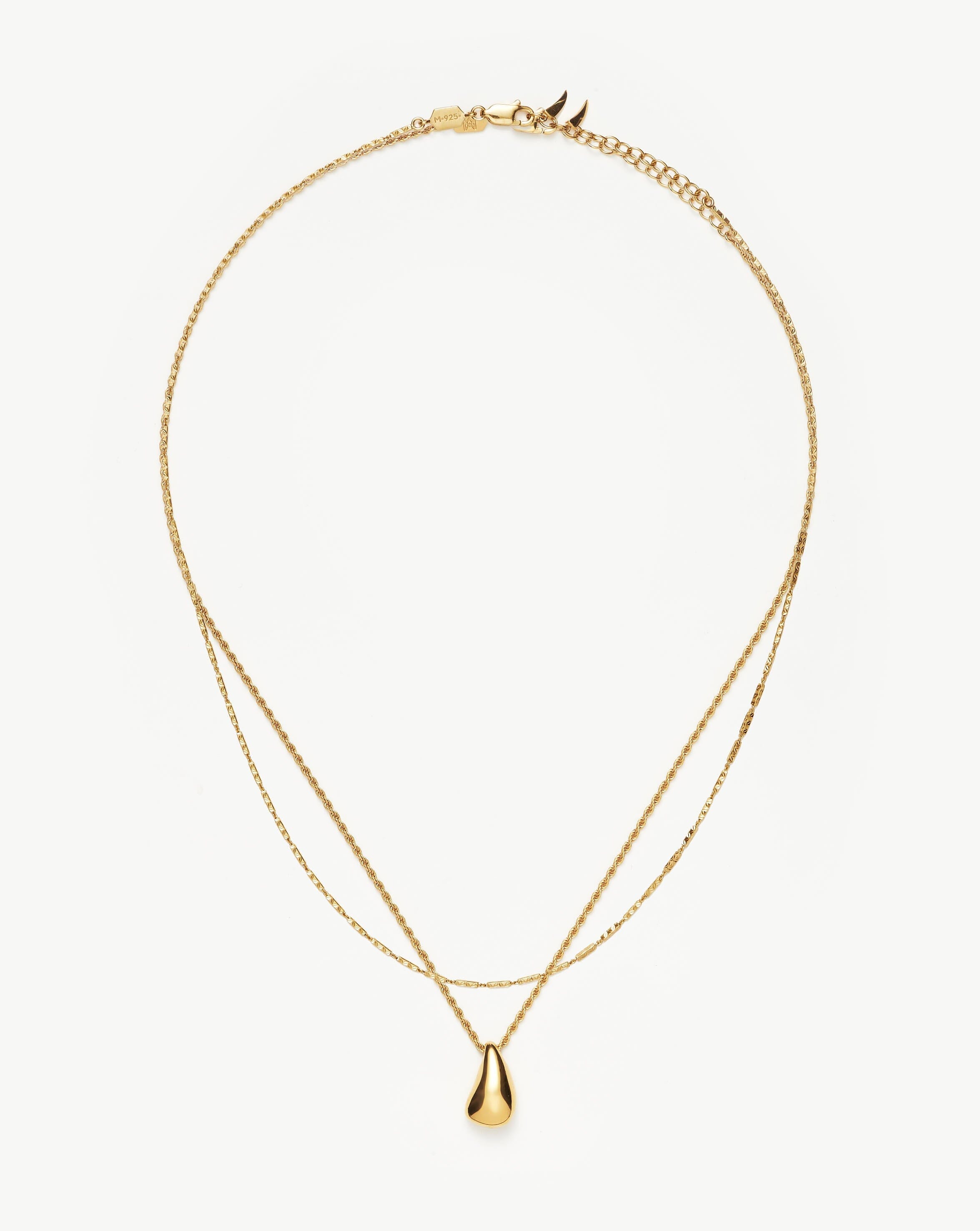 Savi Droplet Pendant Necklace Set - Elegant Layering Jewelry for Women, Dainty Gold & Silver Necklaces for Everyday Wear | Perfect for Date Night, Office, Wedding & Special Occasions