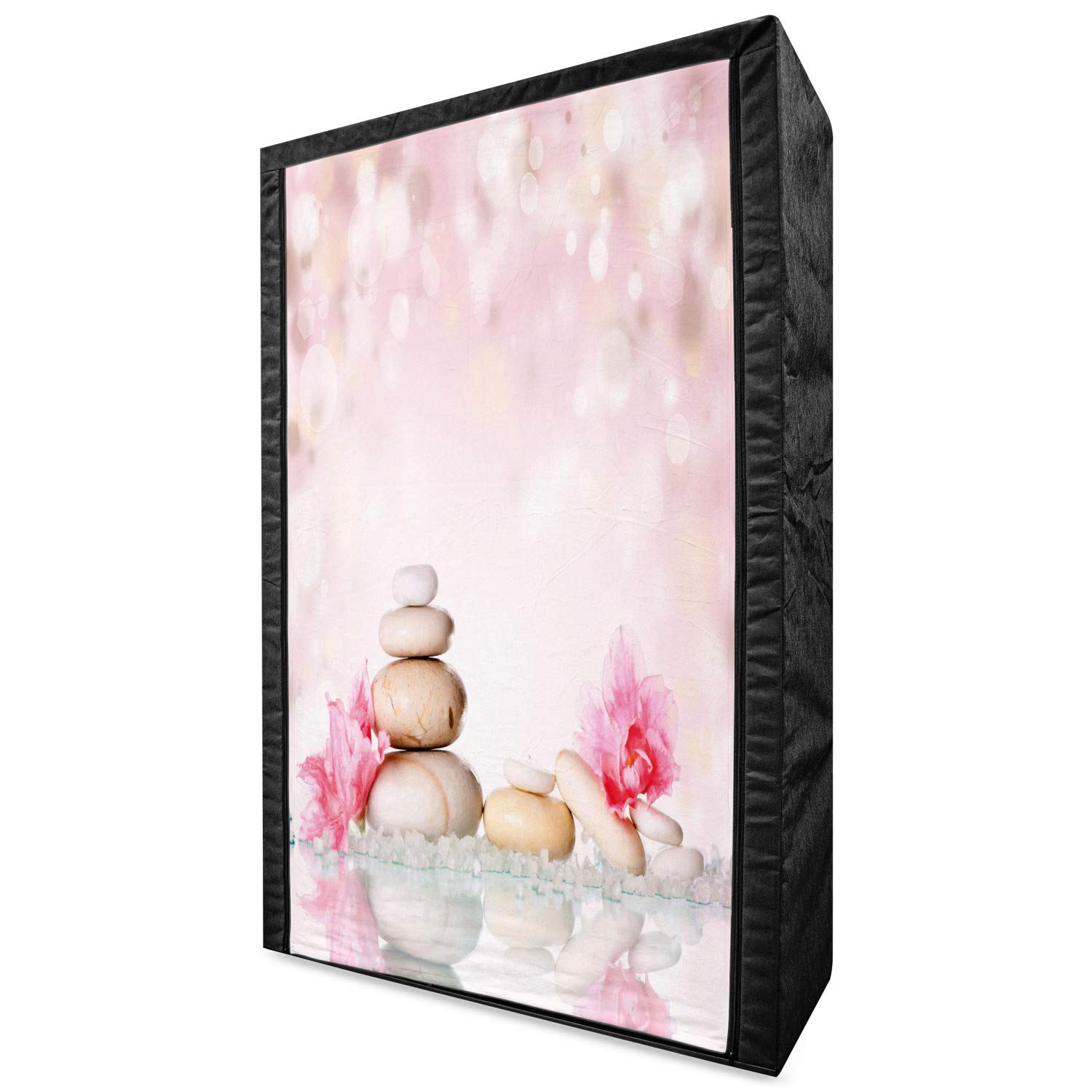 Ambesonne Portable Fabric Wardrobe - Bohemian Style Clothing Organizer with Shelves, 42.5