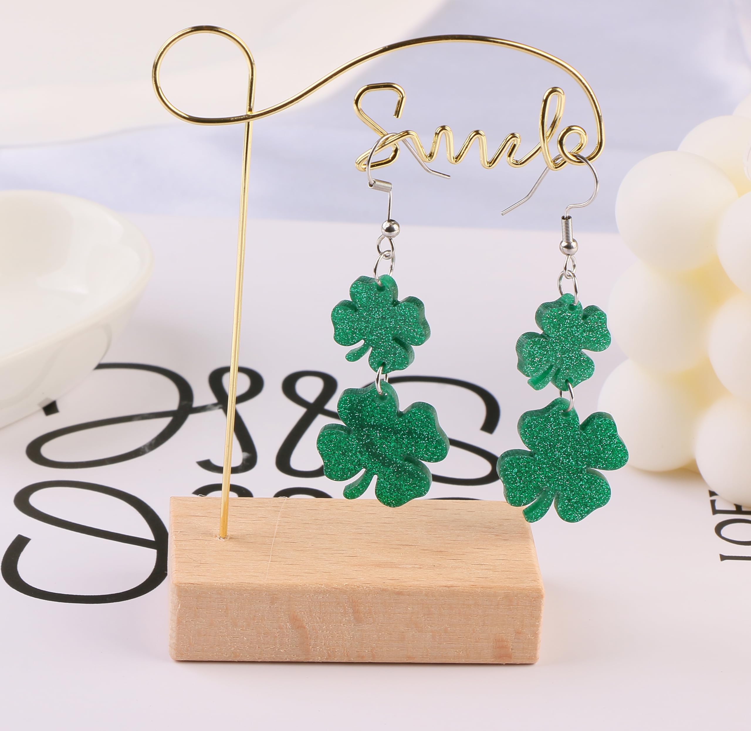 St. Patrick's Day Earrings for Women - Lucky Clover Shamrock Drop Dangle Stud Earrings - Perfect for Irish Themed Parties, Festivals & St. Paddy's Day Celebrations