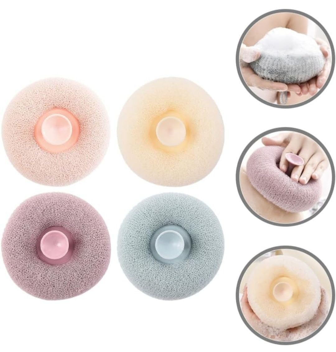 Aryamurti 2-in-1 Exfoliating Loofah Bath Sponge & Body Scrubber with Suction Cup - Super Soft Mesh Shower Brush for Men and Women - Perfect for Deep Cleansing, Dead Skin Removal & Relaxing Bath Time