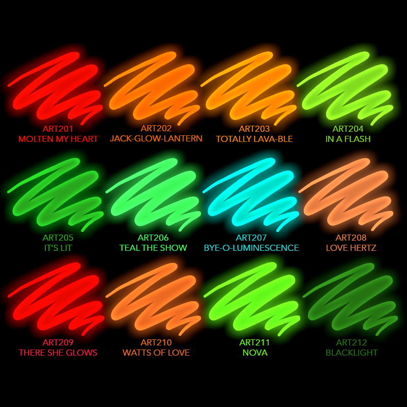 Gel Art Glow Collection - Premium UV Reactive Nail Polish Set for Salon & Home Manicures - Perfect for Parties, Nail Art & Nightlife Glow Effects