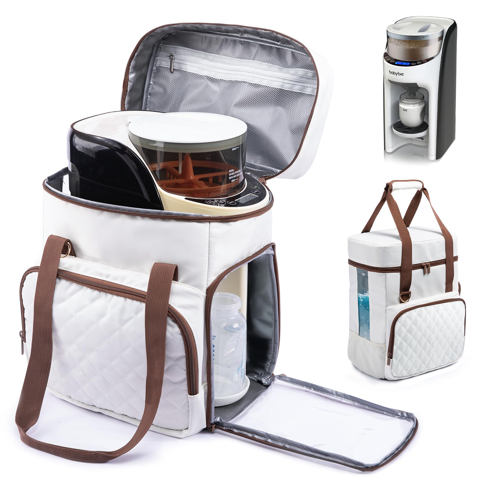 SFYBYHEART Travel Carrying Case for Baby Brezza Formula Pro Advanced - Portable Baby Formula Dispenser Bag with Pockets for Bottles, Pumps & Essentials | Perfect for Travel, Daycare & On-the-Go Parents